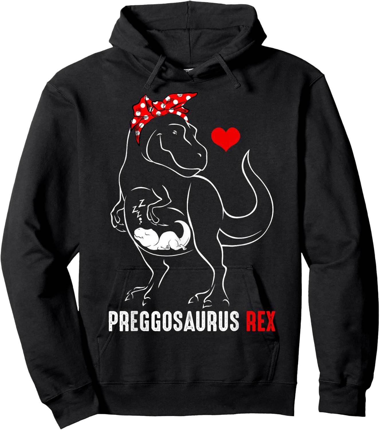 Mamasaurus Pregosaurus Rex Funny Pregnancy Have Kid Gift Small Hoodie - Hoodie | Black