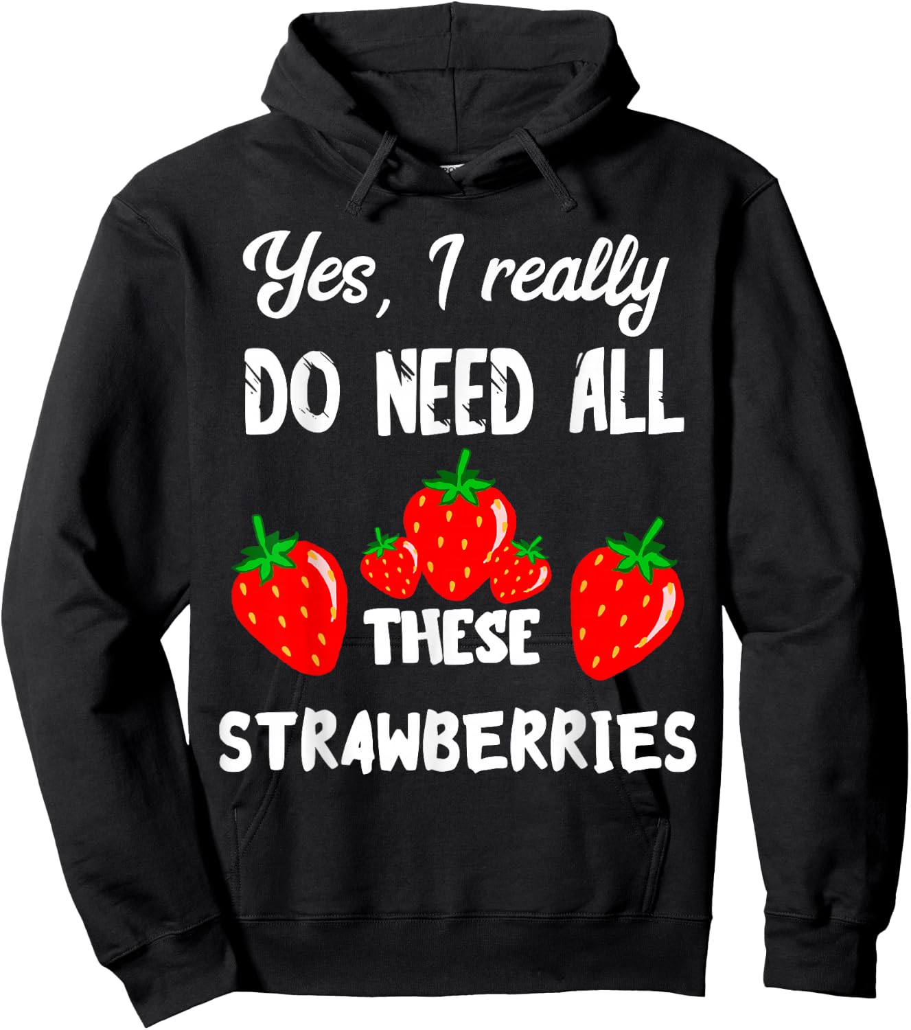 Sweet Strawberry Summer Fruits Delicious Strawberries Fruit Hoodie - Hoodie | Black