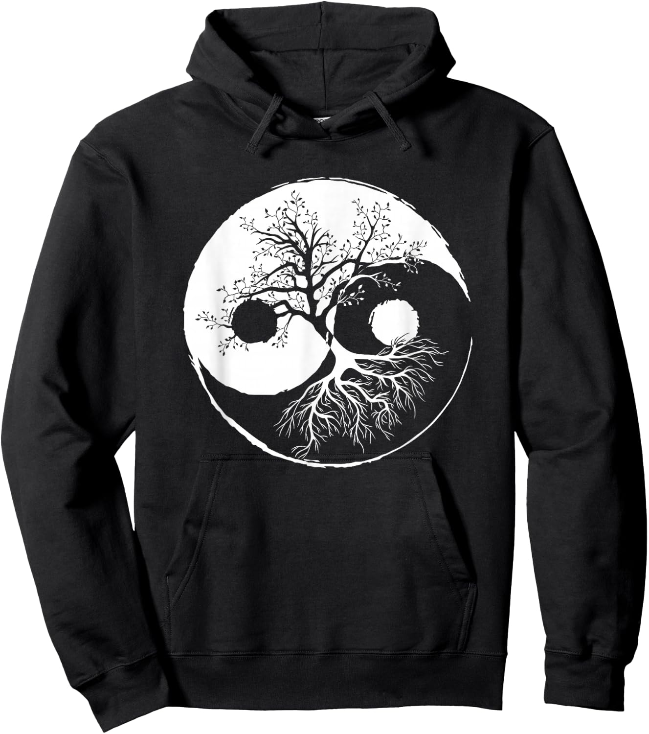Yin and Yang Tree Balance Buddhism Nature Gift Hoodie - Hoodie | Black