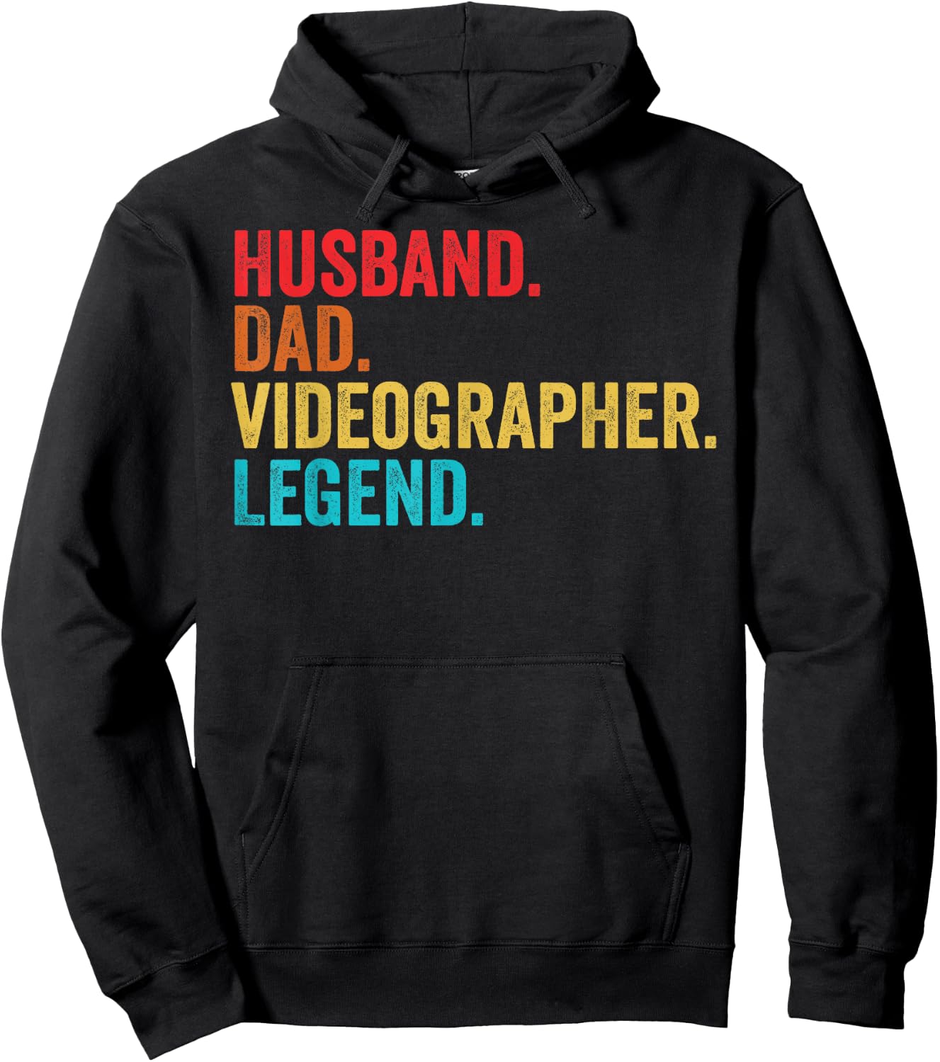 Retro Husband Dad Videographer Legend Father Dad Gifts Hoodie - Hoodie | Black