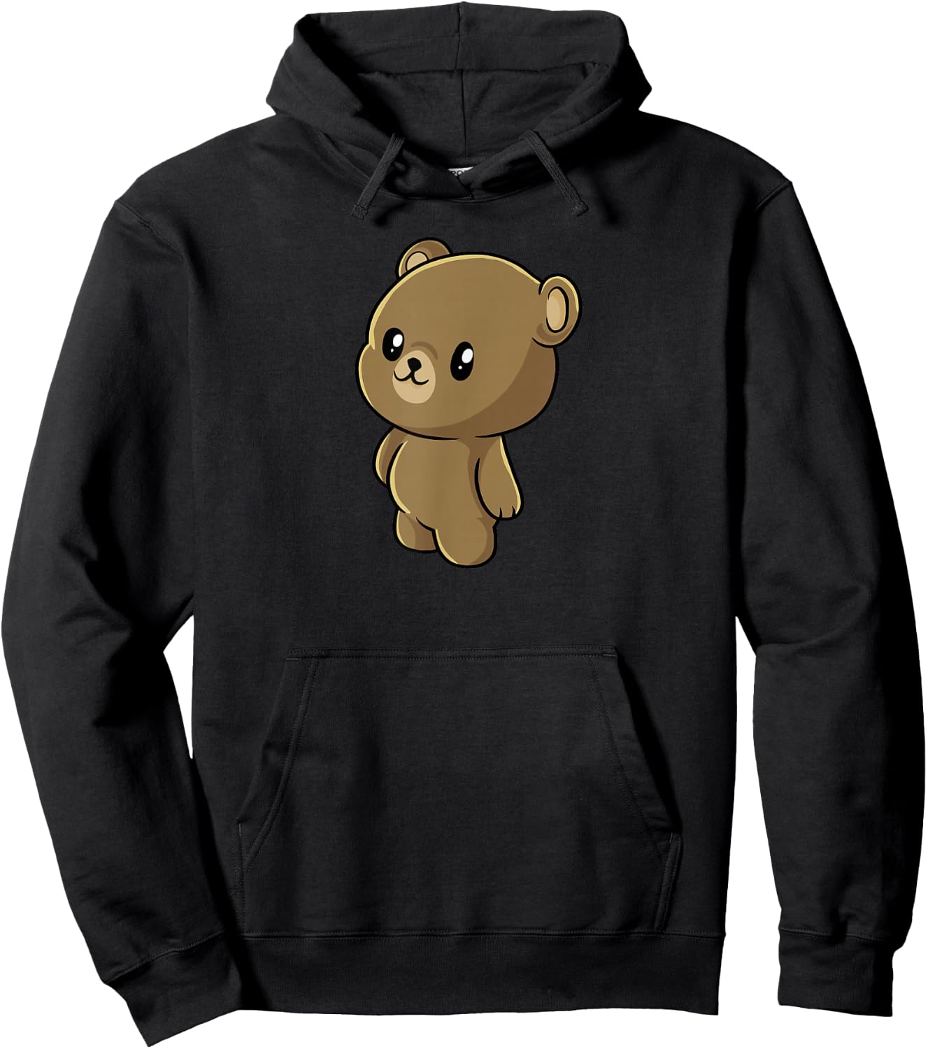 Kawaii Brown Bear Gift - Anime Grizzly Bear Hoodie - Hoodie | Black