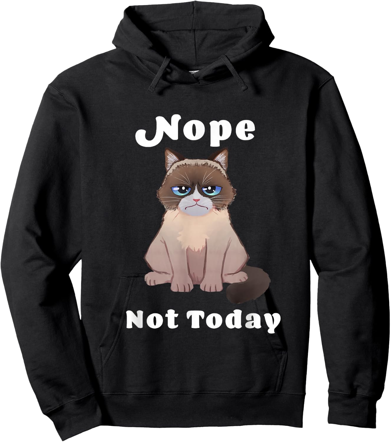 Nope Not Today Cat Hoodie - Hoodie | Black