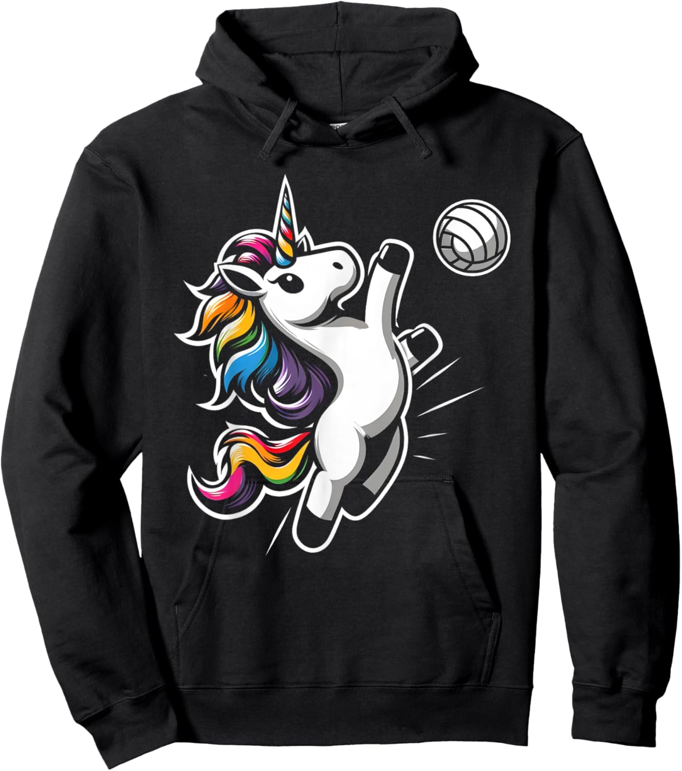 Unicorn Volleyball - Funny and Cute Sport Volleycorn Hoodie - Hoodie | Black
