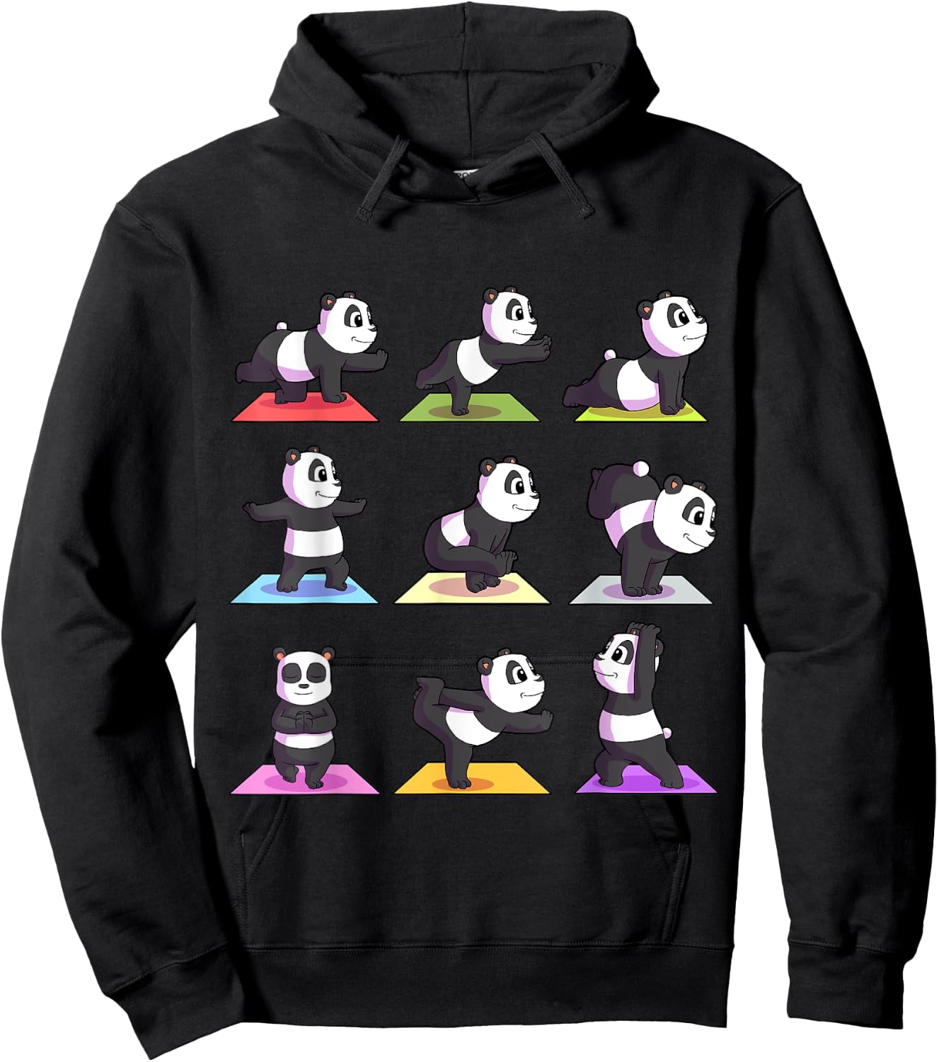 Panda Yoga Shirt Women Panda Lover Gift Girls Meditation Hoodie - Hoodie | Black