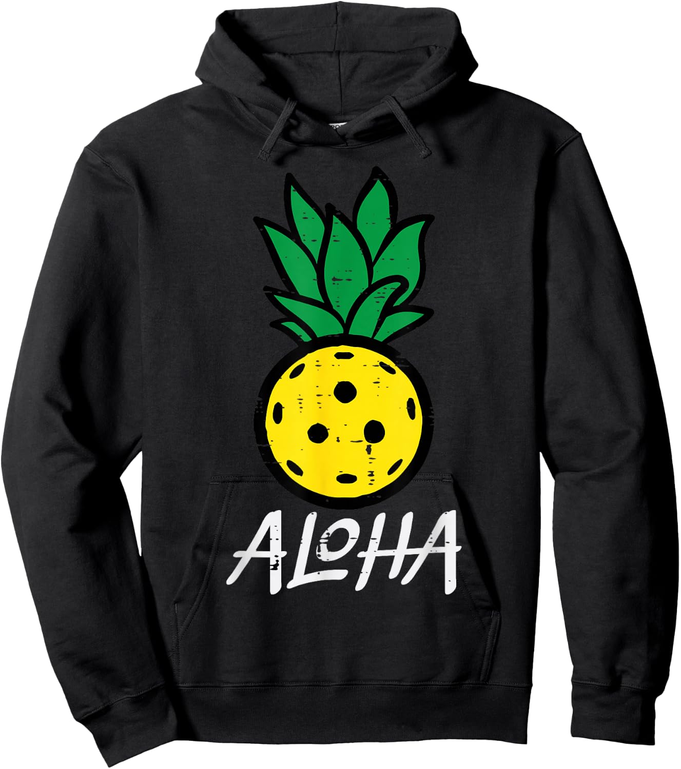 Pickleball Pineapple Aloha Pickle Ball Hawaii Men Women Kids Hoodie - Hoodie | Black