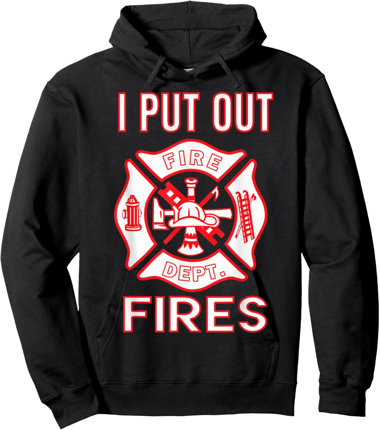 Fireman Costume Funny Firefighter I Put Out Fires Firemen Hoodie - Hoodie | Black