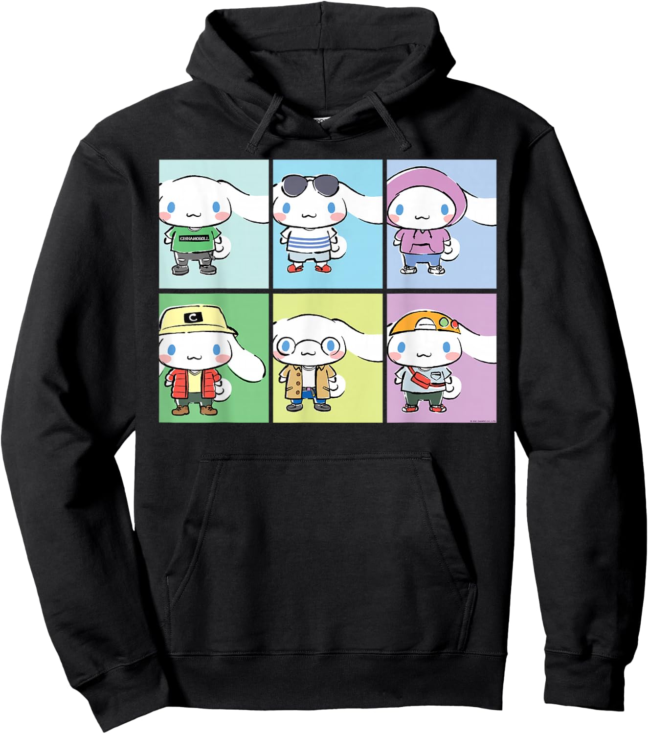 Cinnamoroll Collection Streetwear Squares Hoodie - Hoodie | Black