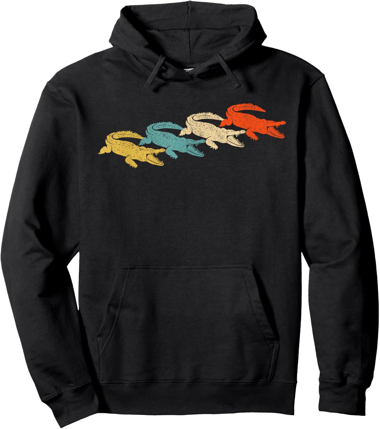 Retro Crocodile Alligator Hoodie - Hoodie | Black