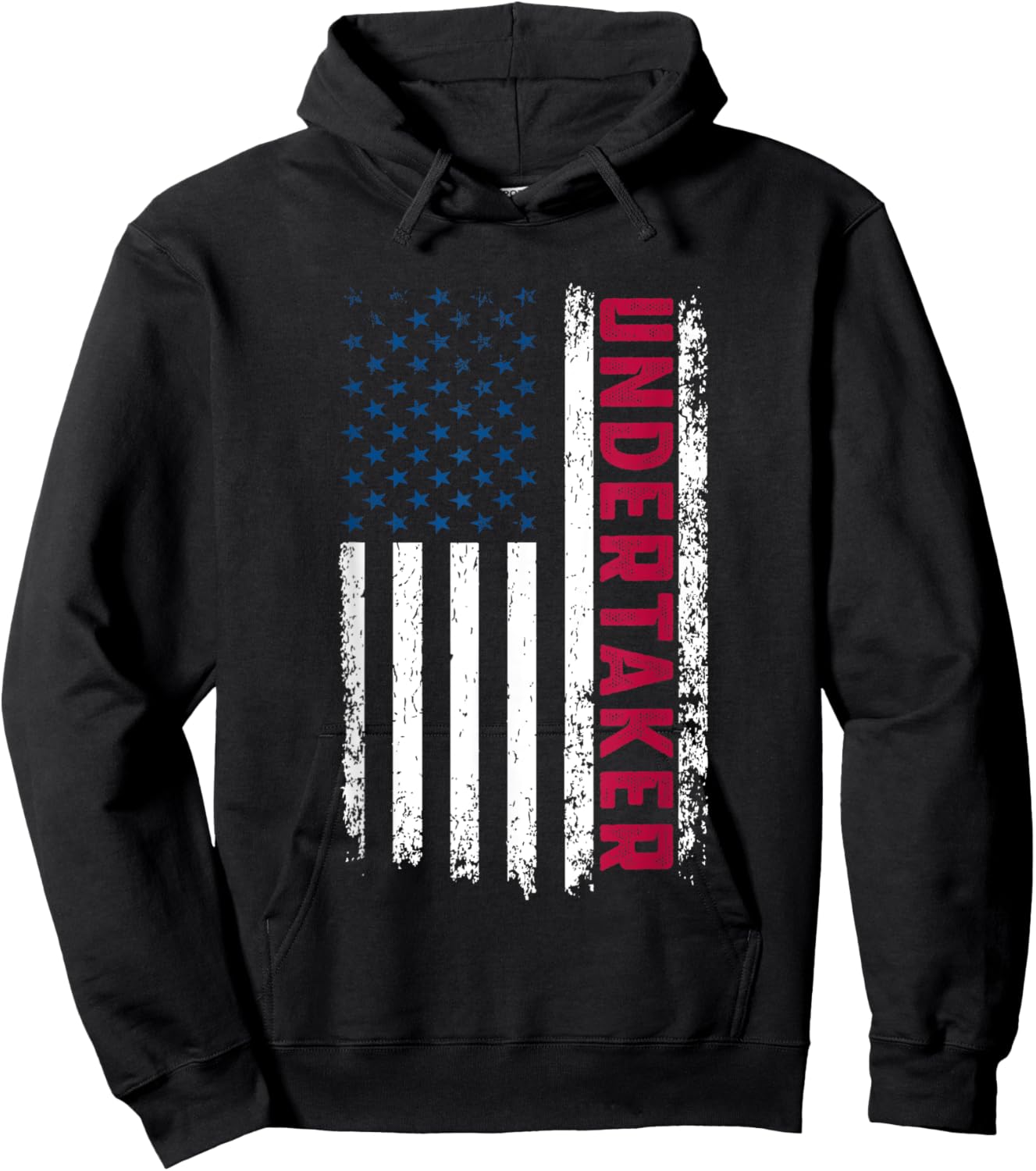 Undertaker American Flag 4th July USA Patriotic Undertaker Hoodie - Hoodie | Black
