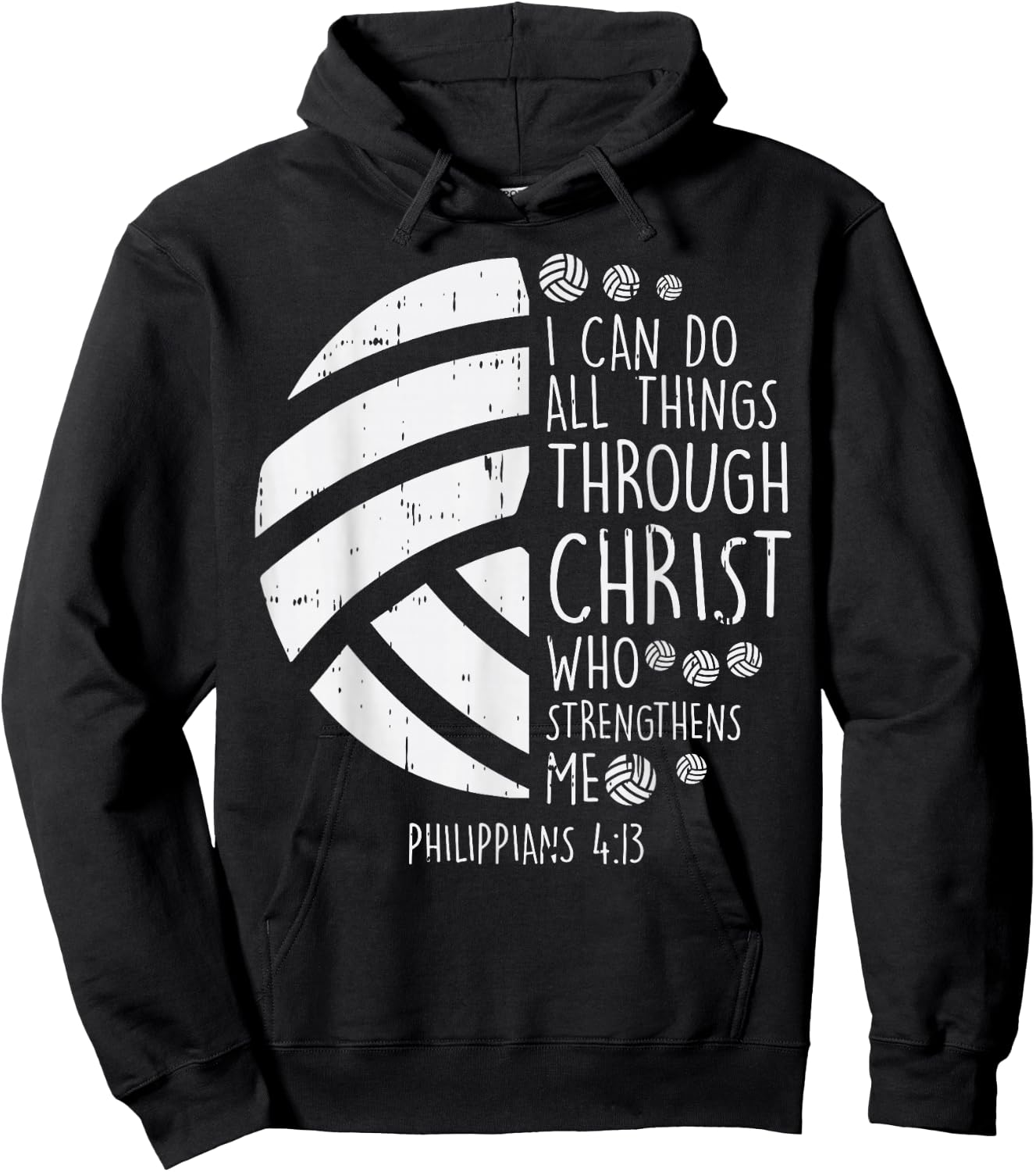 Volleyball i can do things Bible Verse God Jesus Gift Hoodie - Hoodie | Black