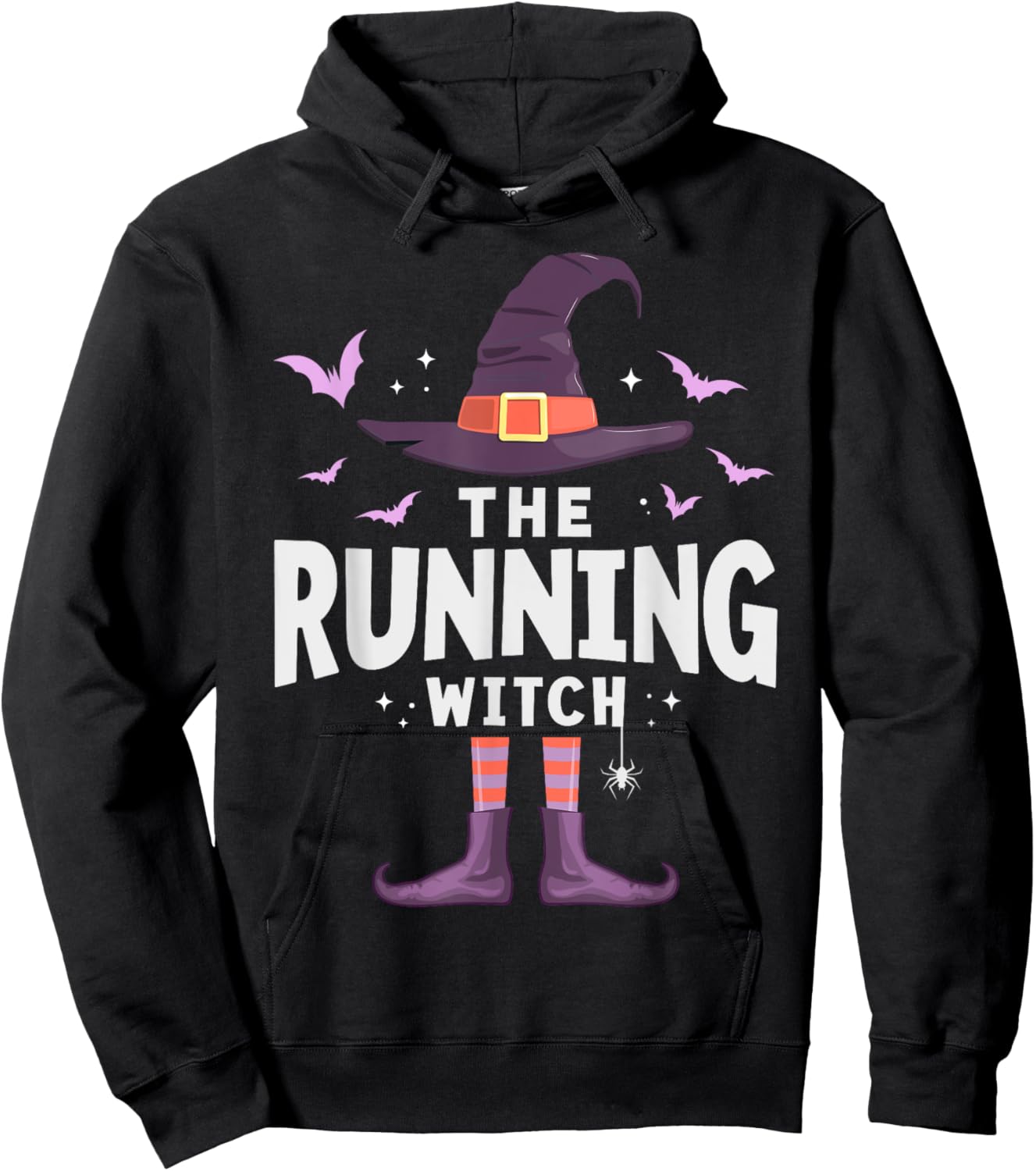 Running Halloween Witch Matching Costume Hoodie - Hoodie | Black