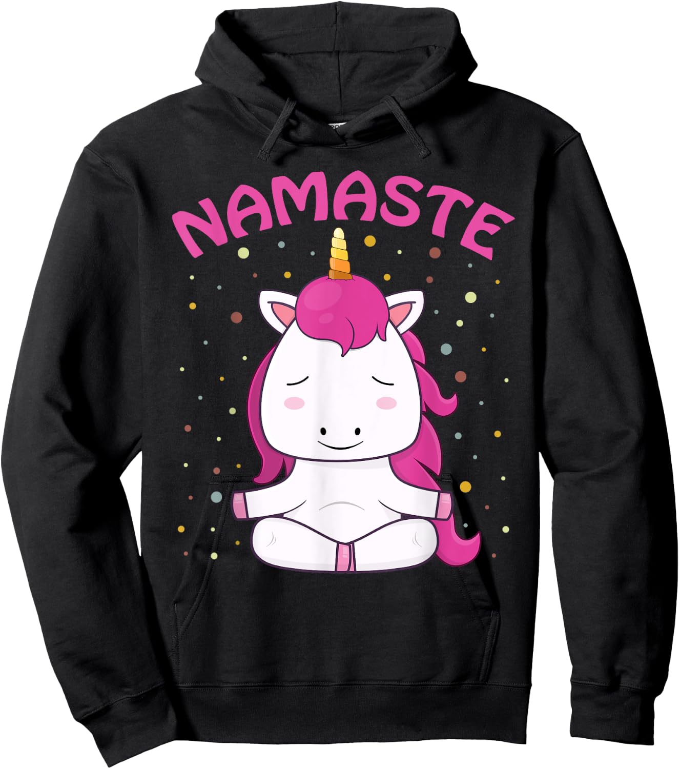 Unicorn Yoga Shirt Girls Magical Unicorns Sukhasana Namaste Hoodie - Hoodie | Black