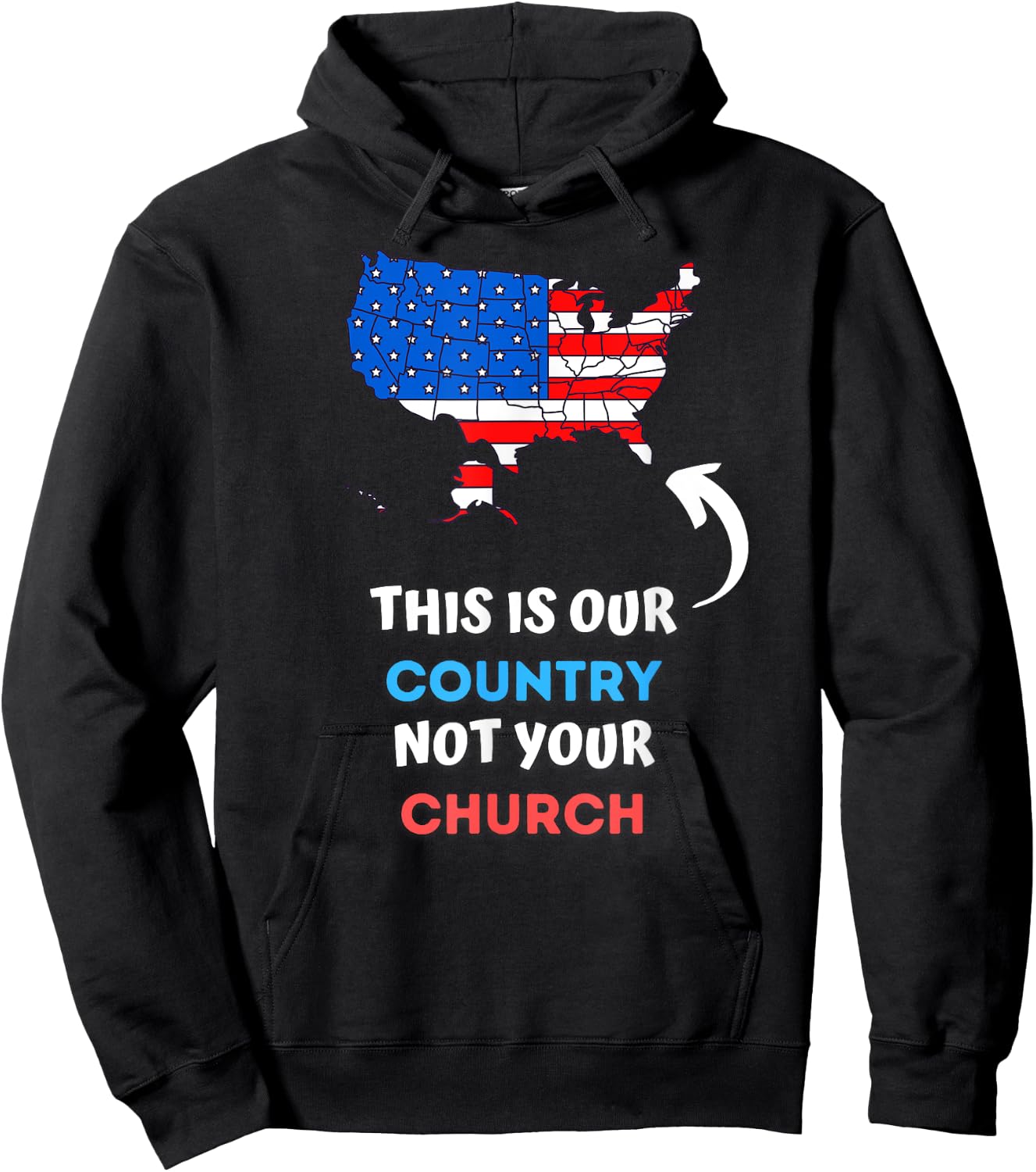 This is a Country Not Your Church a Religious Freedom Hoodie - Hoodie | Black