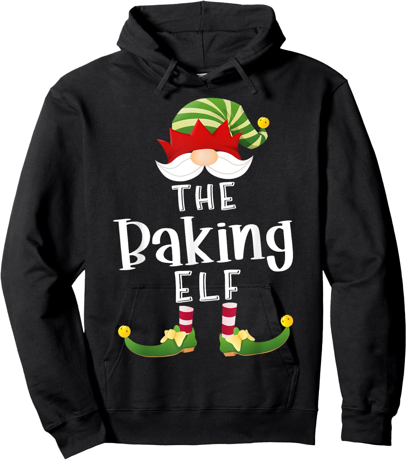 Baking Elf Group Christmas Funny Pajama Party Hoodie - Hoodie | Black