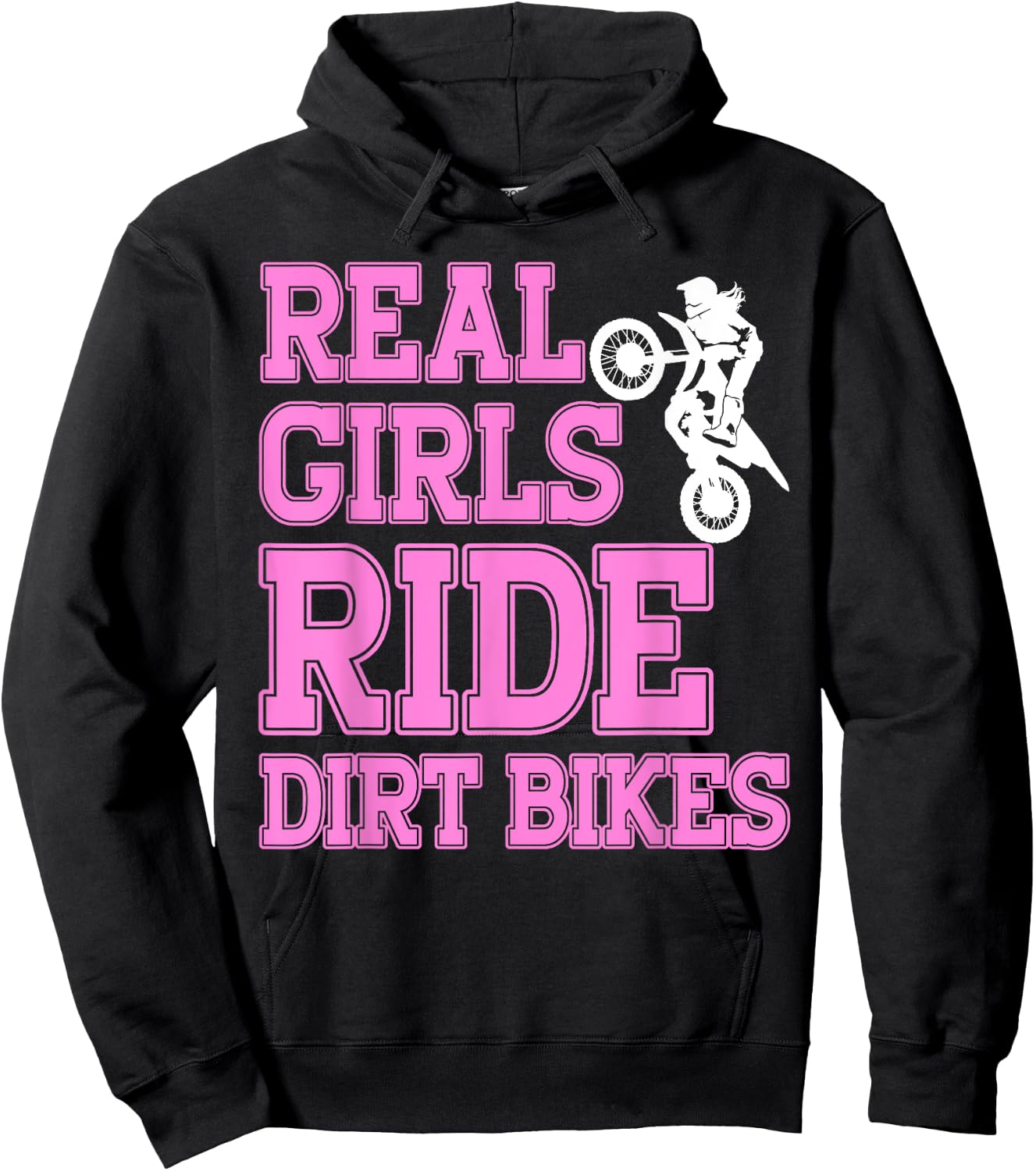 Braap Women Motorcycle Motocross Shirt Girl Dirt Bike Hoodie - Hoodie | Black