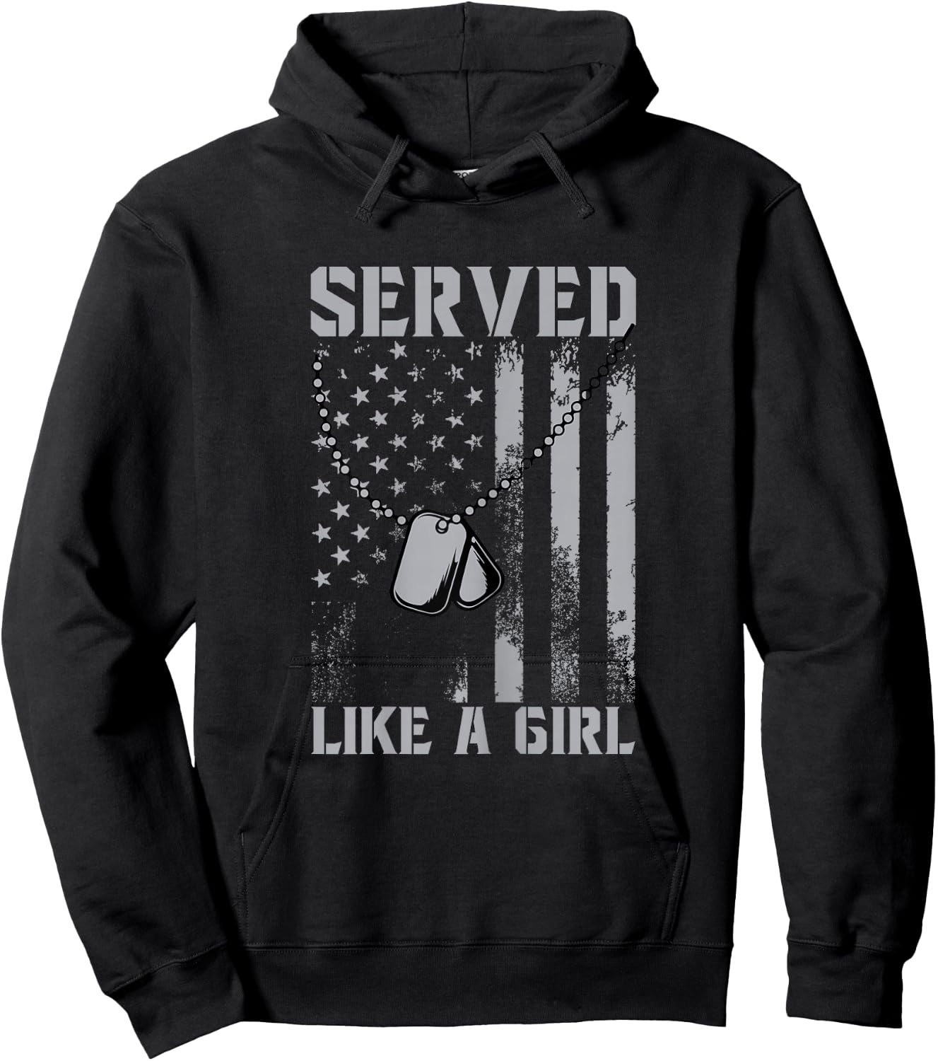 Served Like a Girl Female Veteran Women's Hoodie - Hoodie | Black
