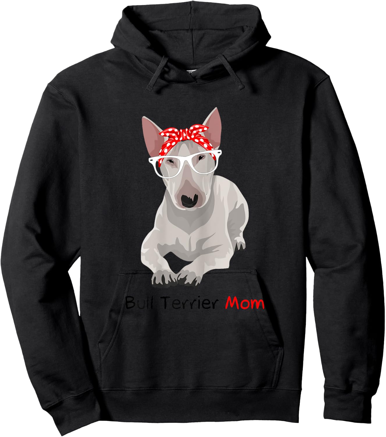 Bull Terrier Mom Bandana Bull Terrier Dog Hoodie - Hoodie | Black