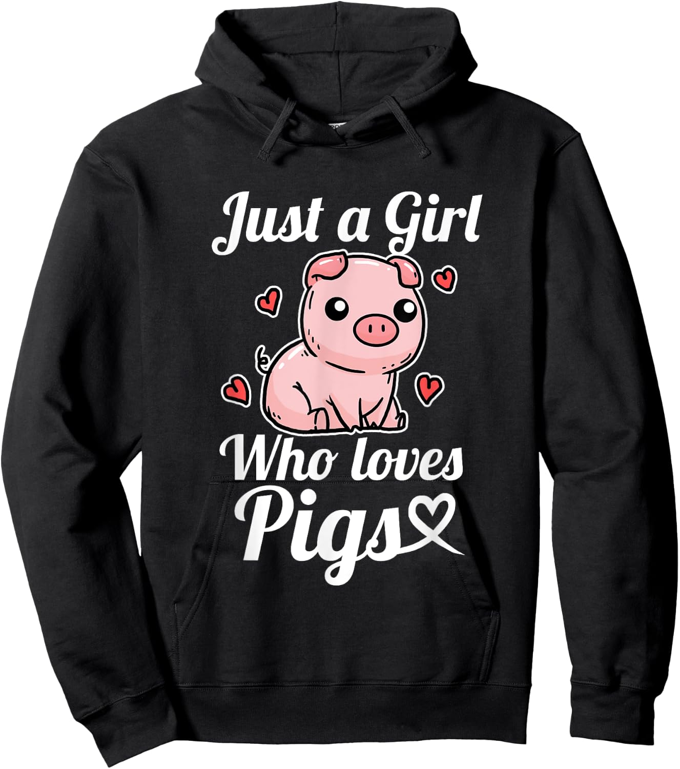 Just A Girl Who Loves Pigs Funny Pig Costume Hoodie - Hoodie | Black