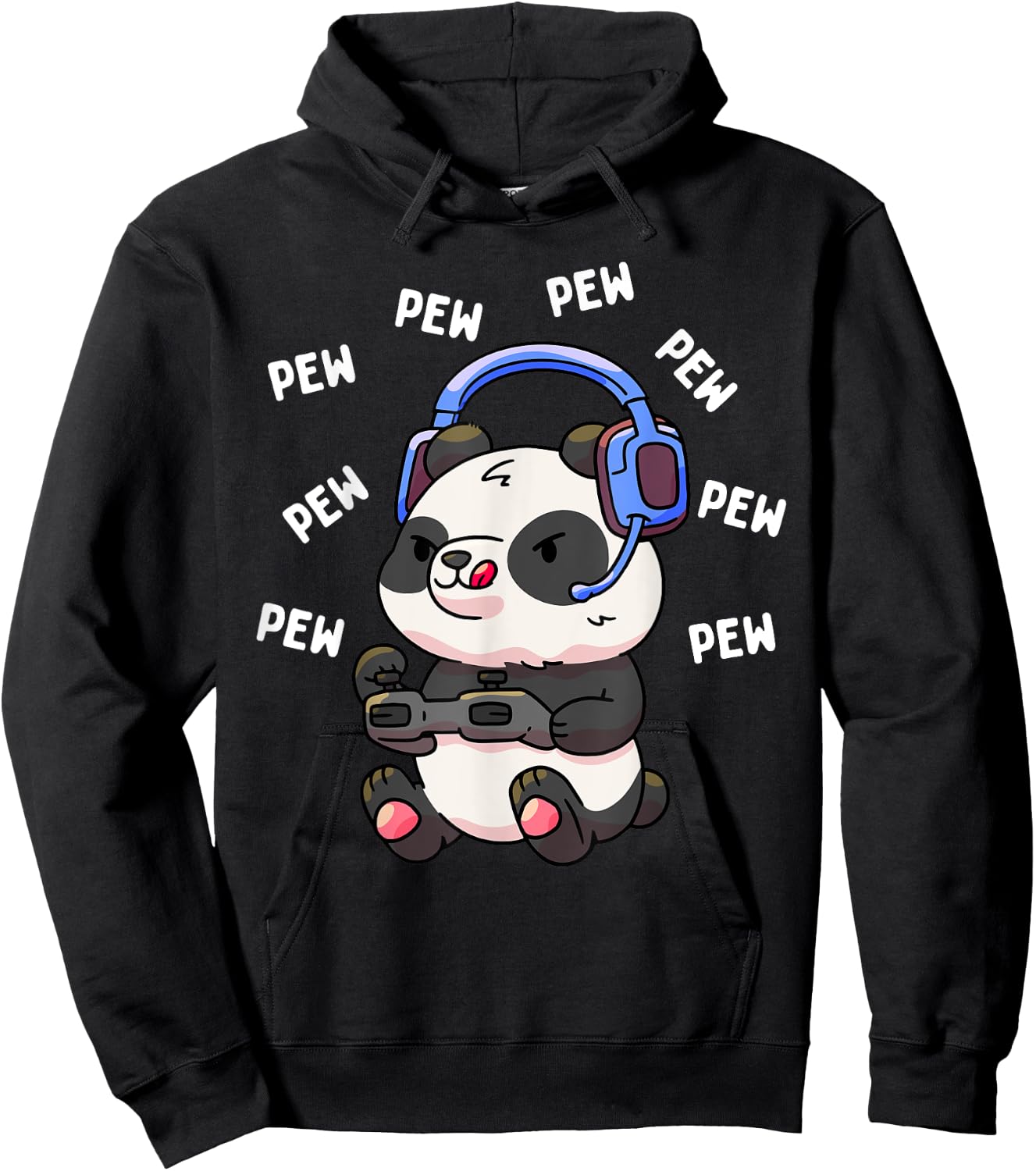 Pew Gamer Panda Pew Pew Gaming Lover Gift Hoodie - Hoodie | Black