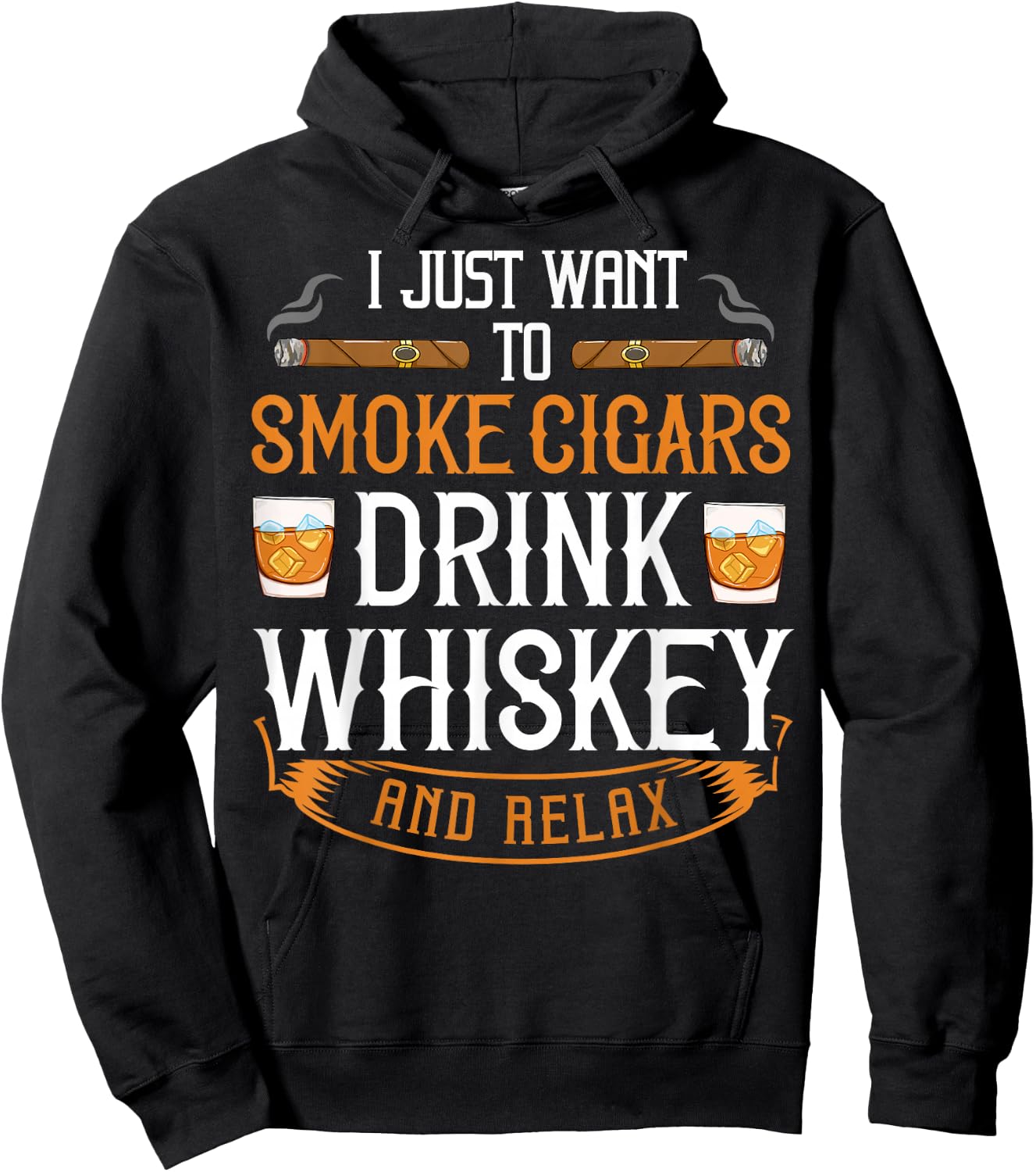Cuban Cigar Whiskey Scotch Drinker Hoodie - Hoodie | Black