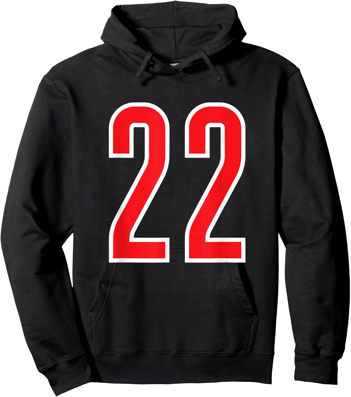 Number White Red Sports Team Number 22 Hoodie - Hoodie | Black