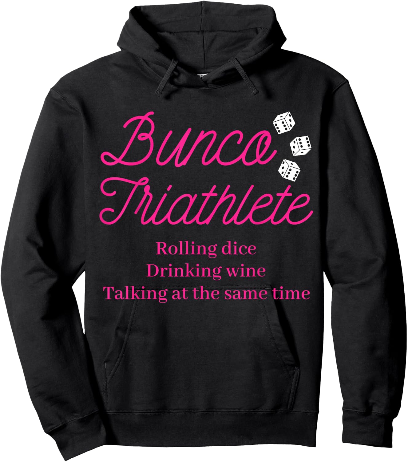 Bunco Wine Dice Game Night Gift Prize Bunco Triathlete Hoodie - Hoodie | Black