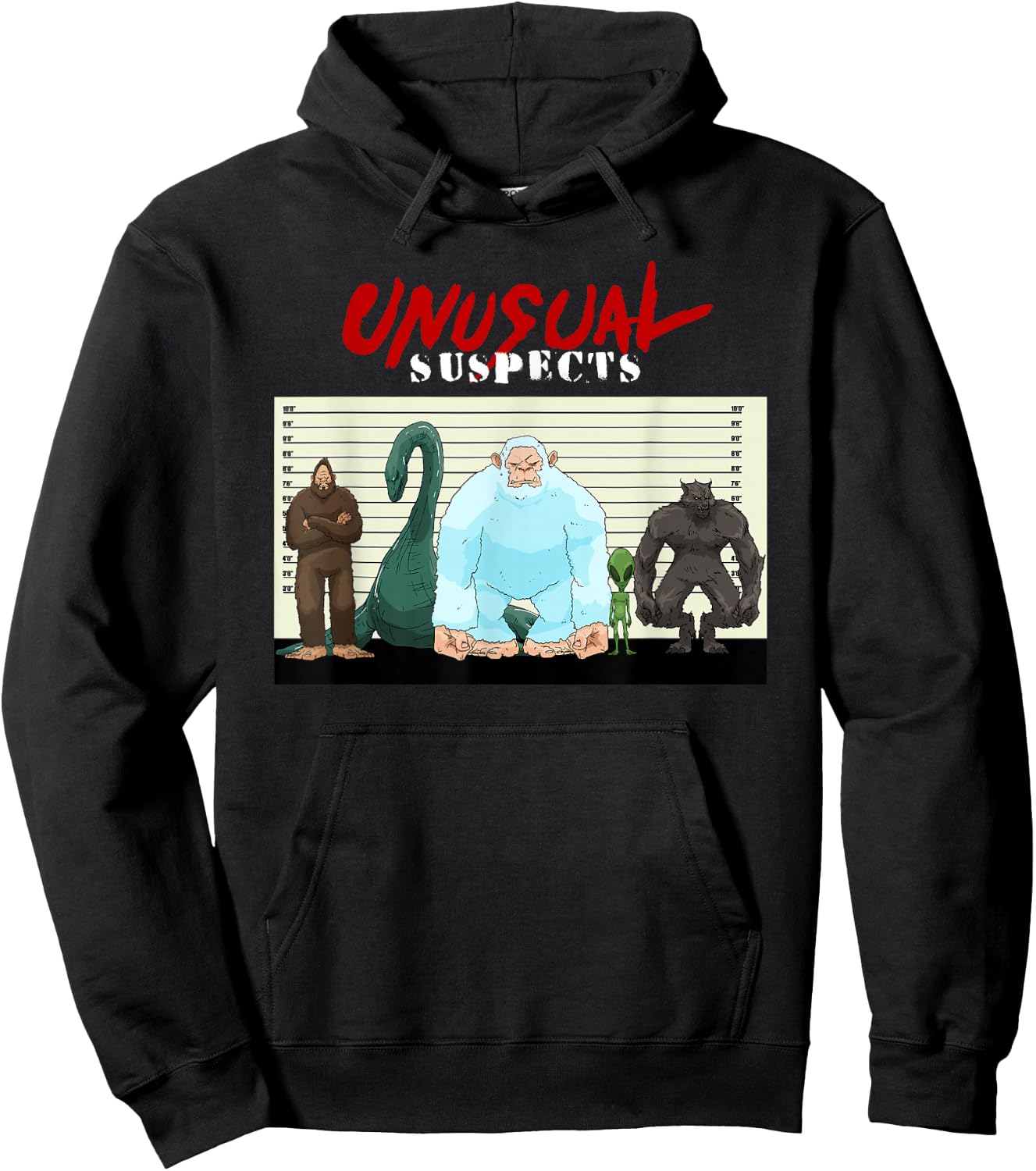 Funny Bigfoot Sasquatch Alien Lochness Monster Werewolf Gift Hoodie - Hoodie | Black