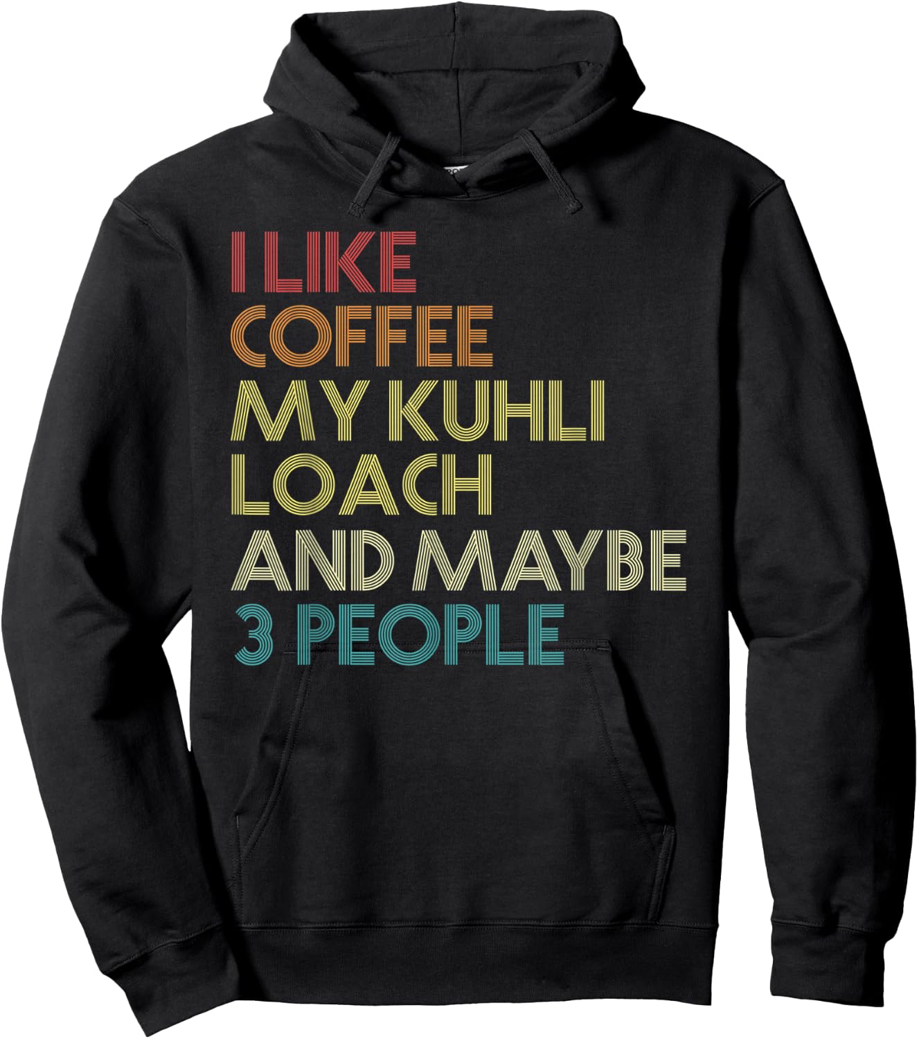 Kuhli Loach Fish Coffee Lover Aquarium Vintage Retro Text Hoodie - Hoodie | Black