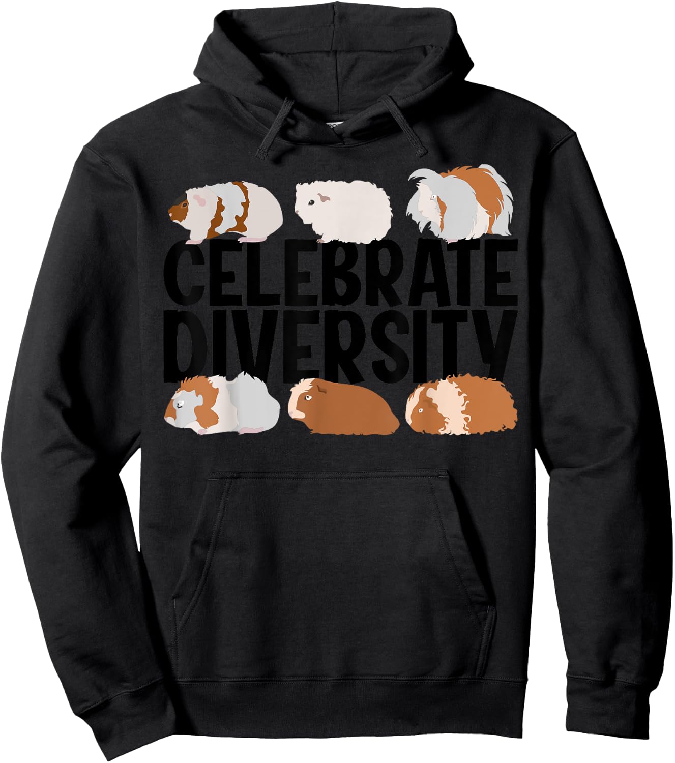 Funny Celebrate Diversity Cute Guinea Pig Gift Women Hoodie - Hoodie | Black