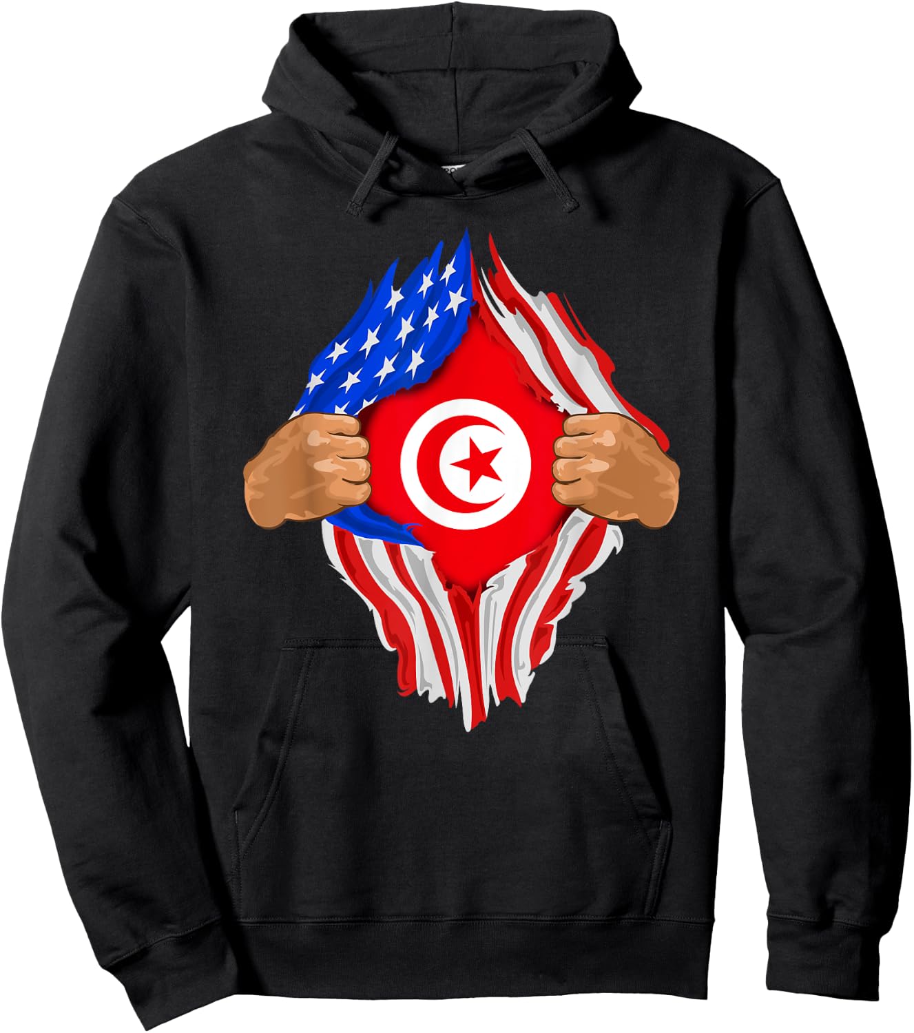 Tunisian Blood Inside Me | Tunisia Flag Gift Hoodie - Hoodie | Black