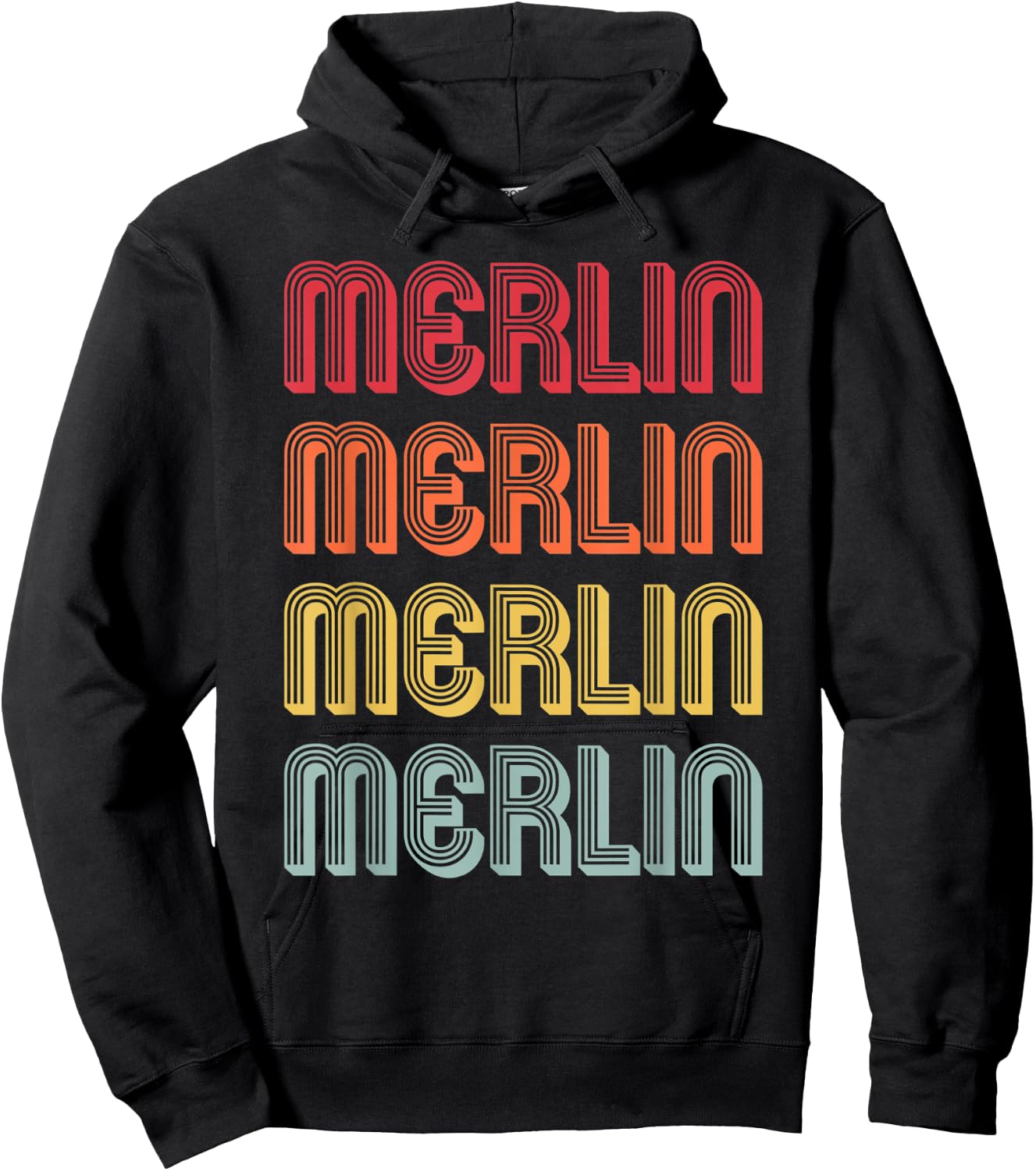 MERLIN Gift Name Personalized Funny Retro Vintage Birthday Hoodie - Hoodie | Black