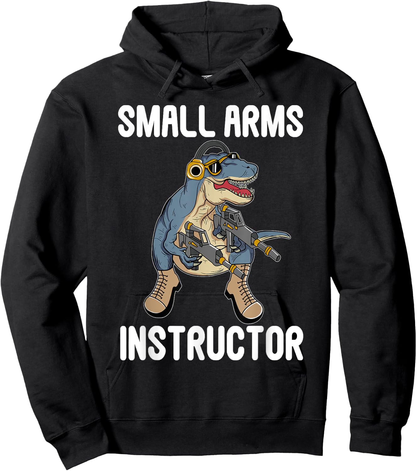 Small Arms Instructor Rex Dinosaur Gun for Firearm Trainer Hoodie - Hoodie | Black