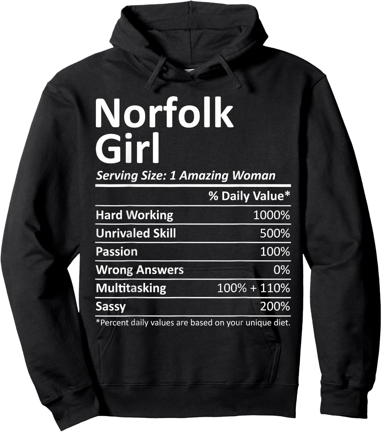 Norfolk Girl VA Virginia Funny City Home Roots USA Gift Hoodie - Hoodie | Black