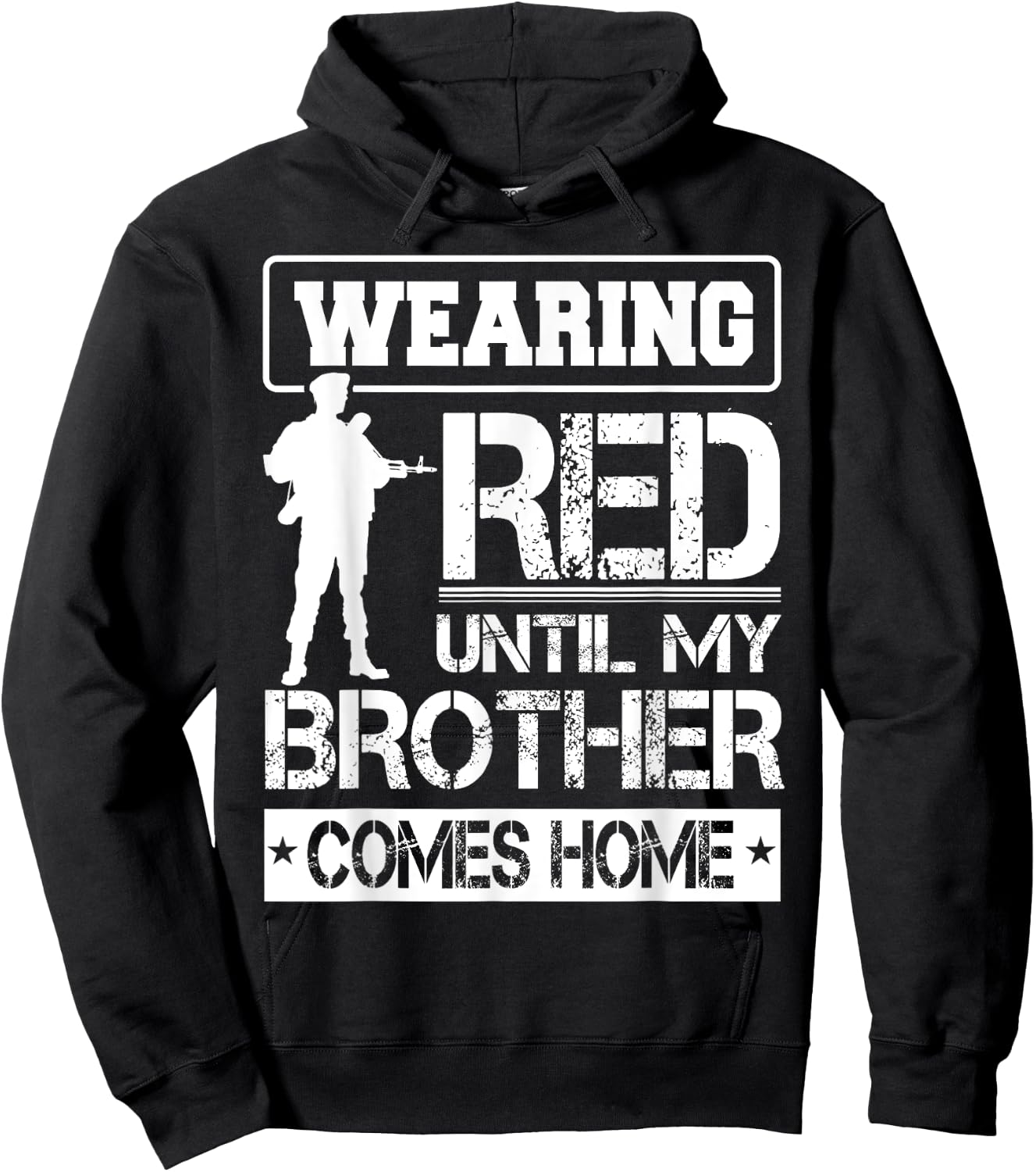 Red Friday For My Brother Support Military Deployed Shirt Hoodie - Hoodie | Black
