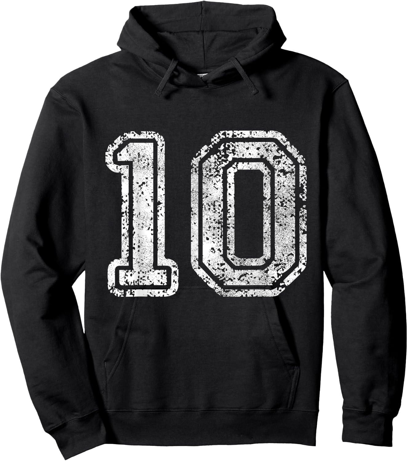 Jersey Number 10 Ten Football Number Baseball Sport Hoodie - Hoodie | Black