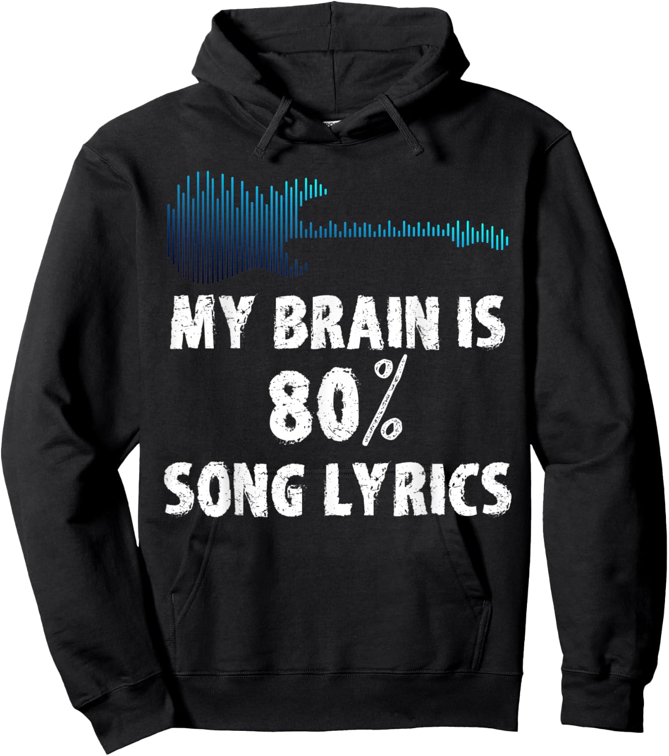 Guitar My Brain is 80% Song Lyrics Hoodie - Hoodie | Black