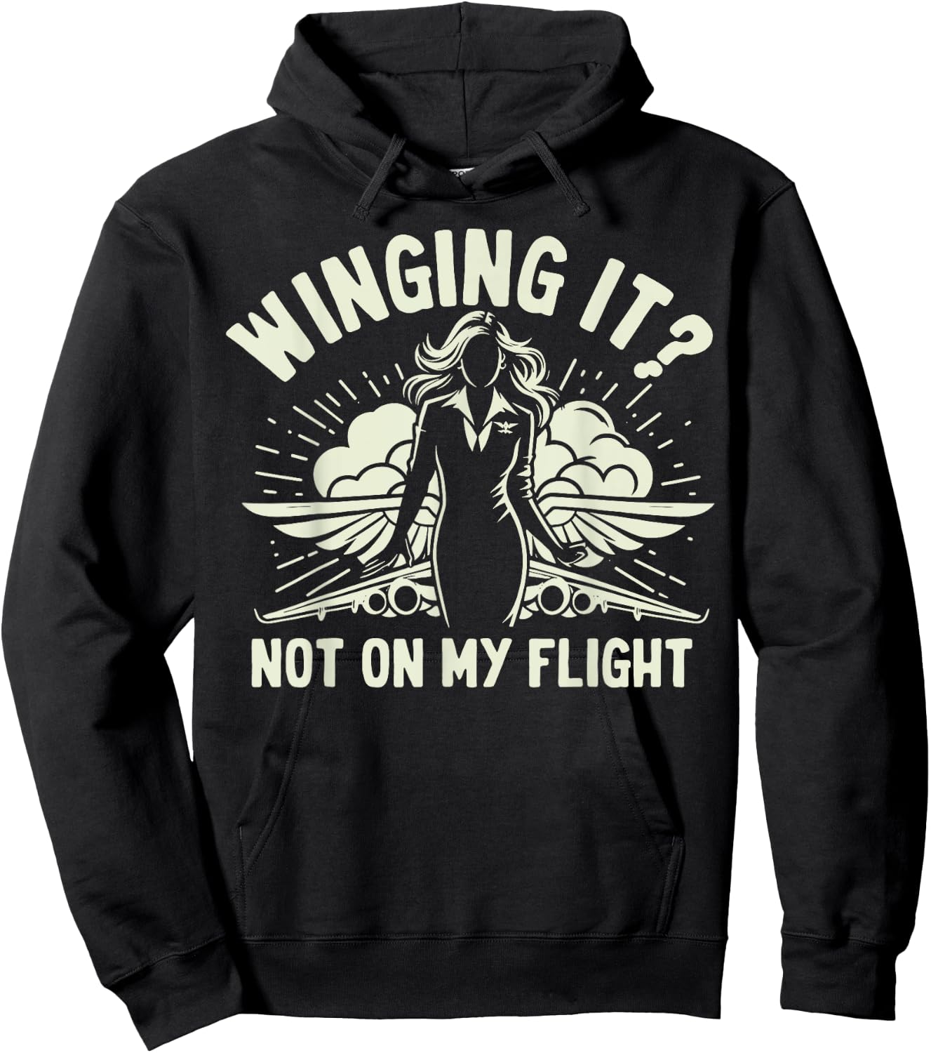 Winging it not on my Flight Attendant Hoodie - Hoodie | Black