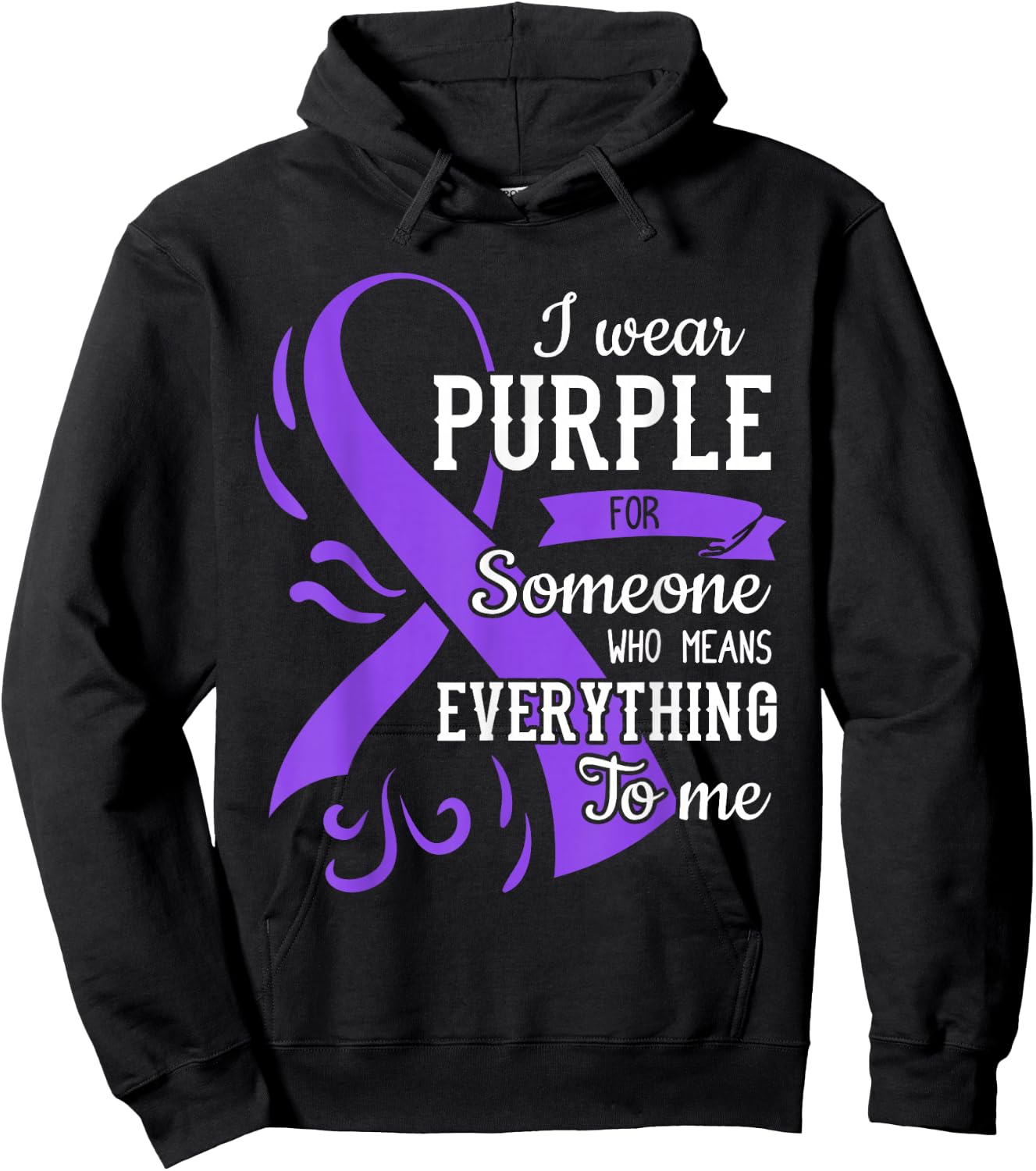 Everything To Me Epilepsy Day Purple Ribbon Epileptic Hoodie - Hoodie | Black