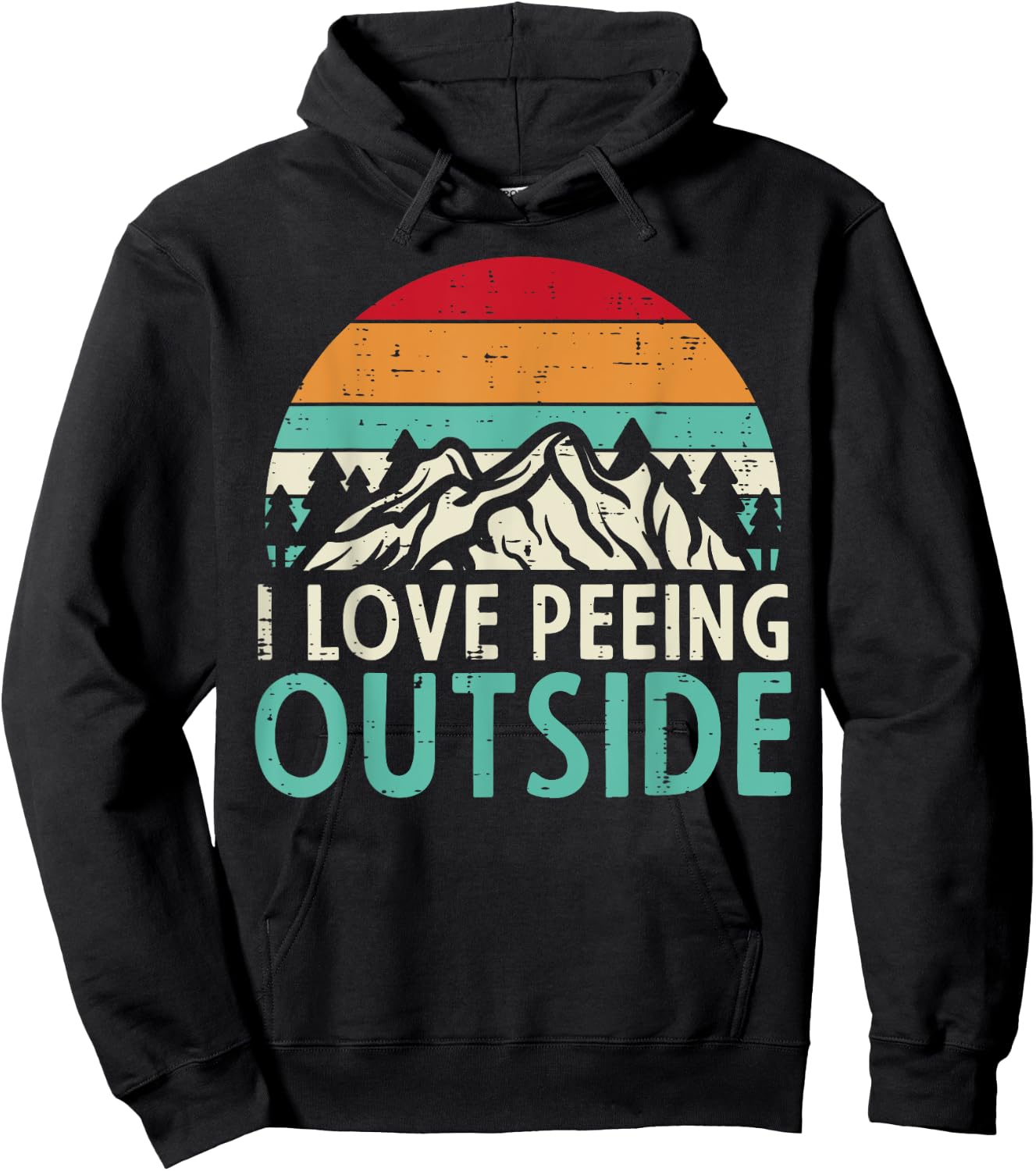I Love Peeing Outside Sunset Retro Outdoor Camping Hiking Hoodie - Hoodie | Black