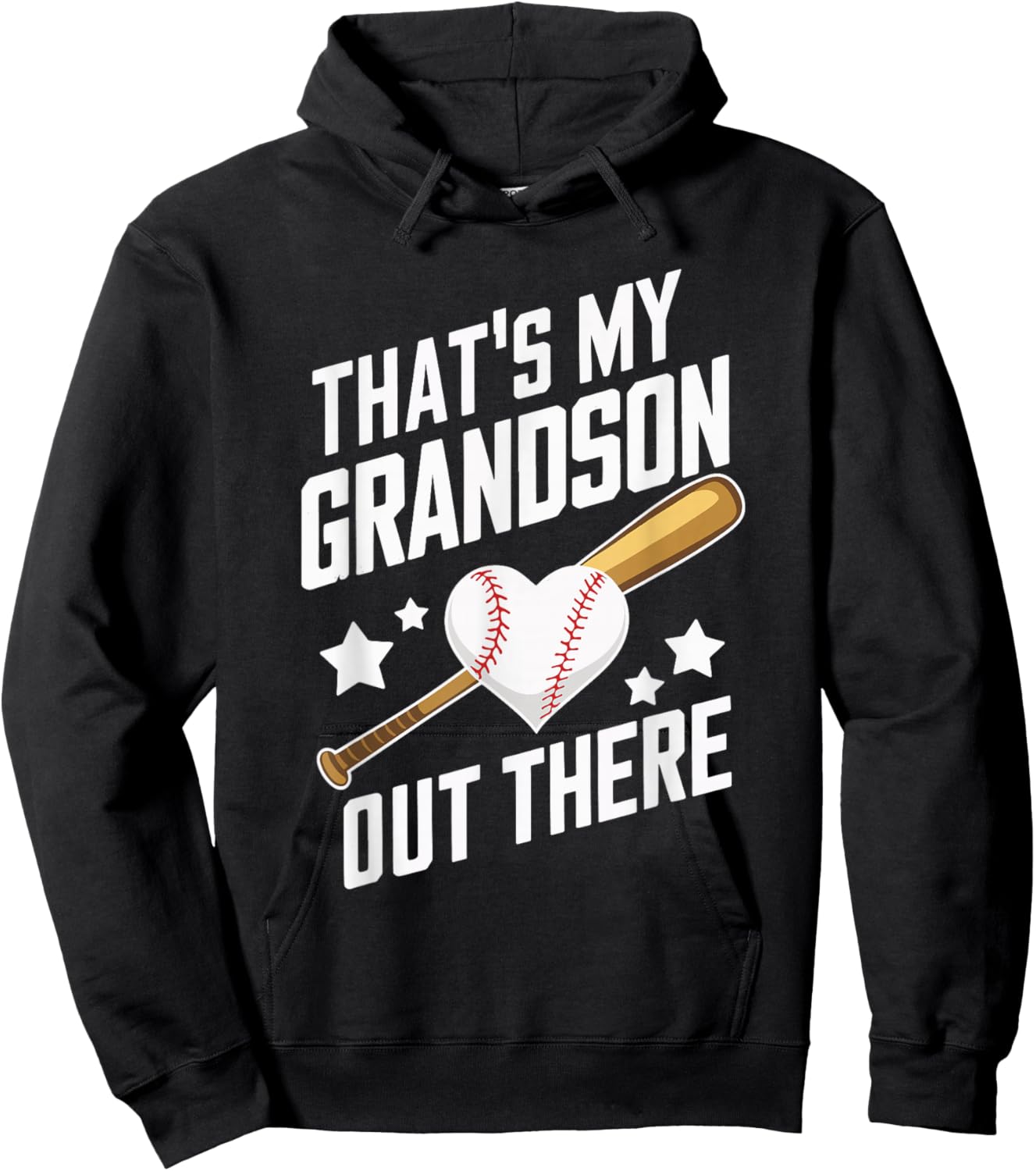 That's My Grandson Out There Baseball Hoodie - Hoodie | Black