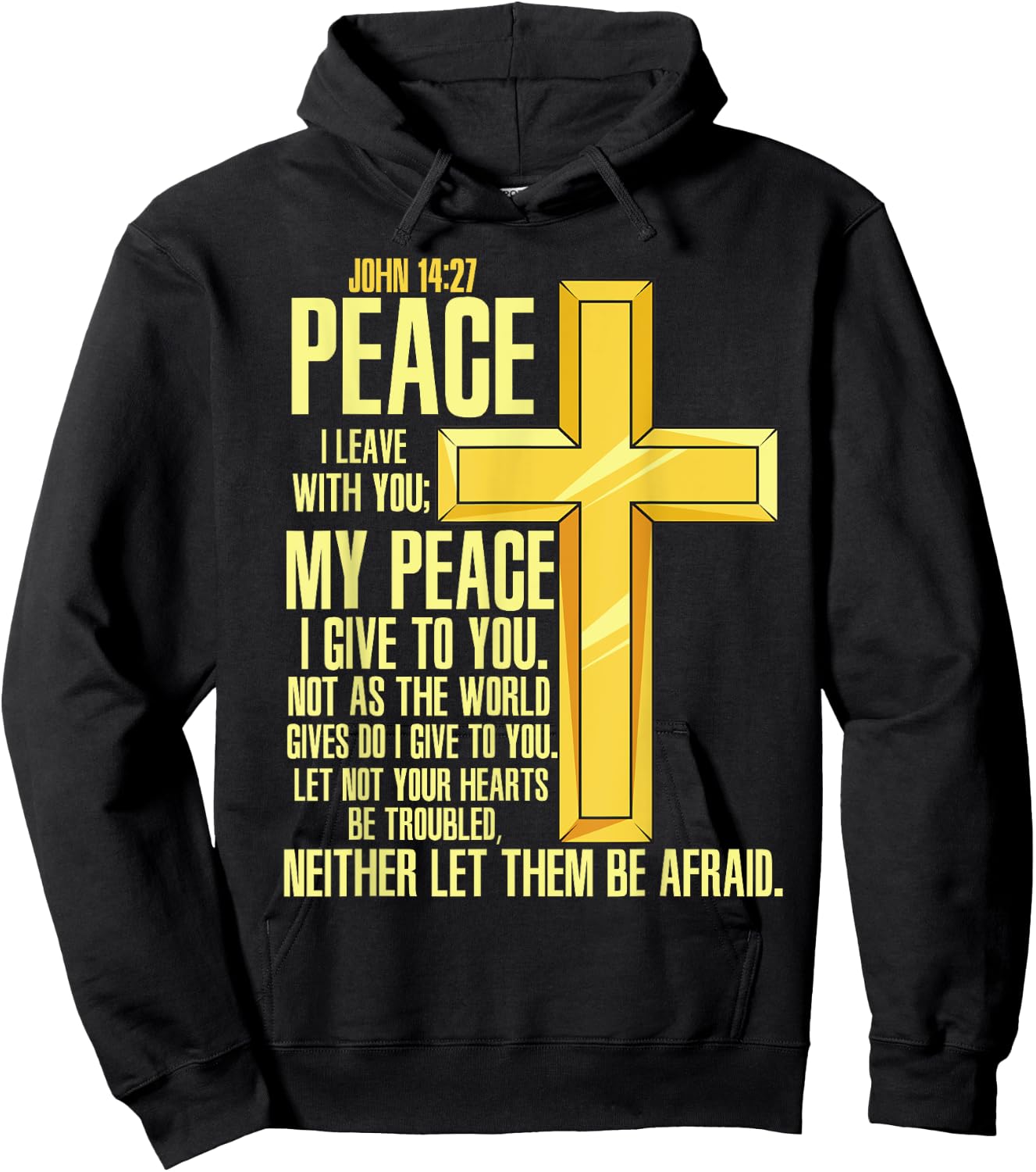 Cross - Bible Verse John 14:27 - Church Hoodie - Hoodie | Black