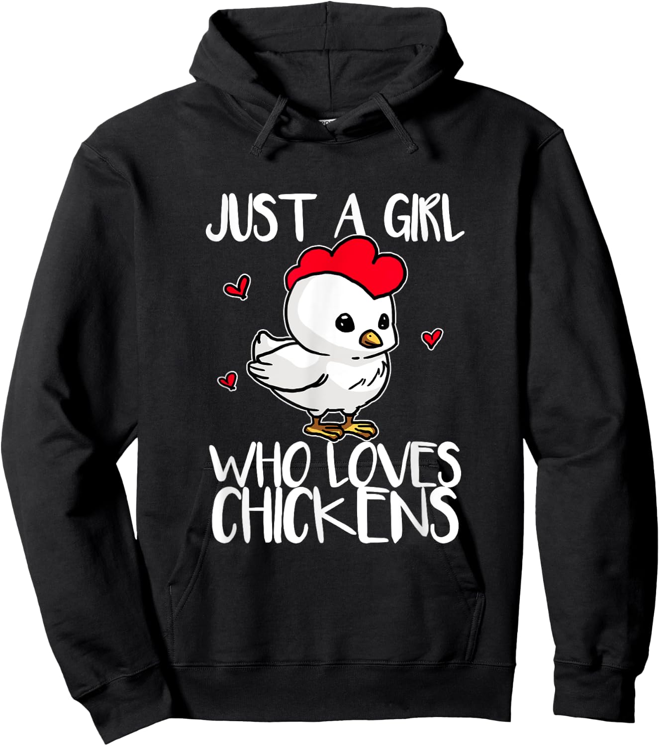 Just A Girl Who Loves Chickens Funny Chicken Cock Costume Hoodie - Hoodie | Black