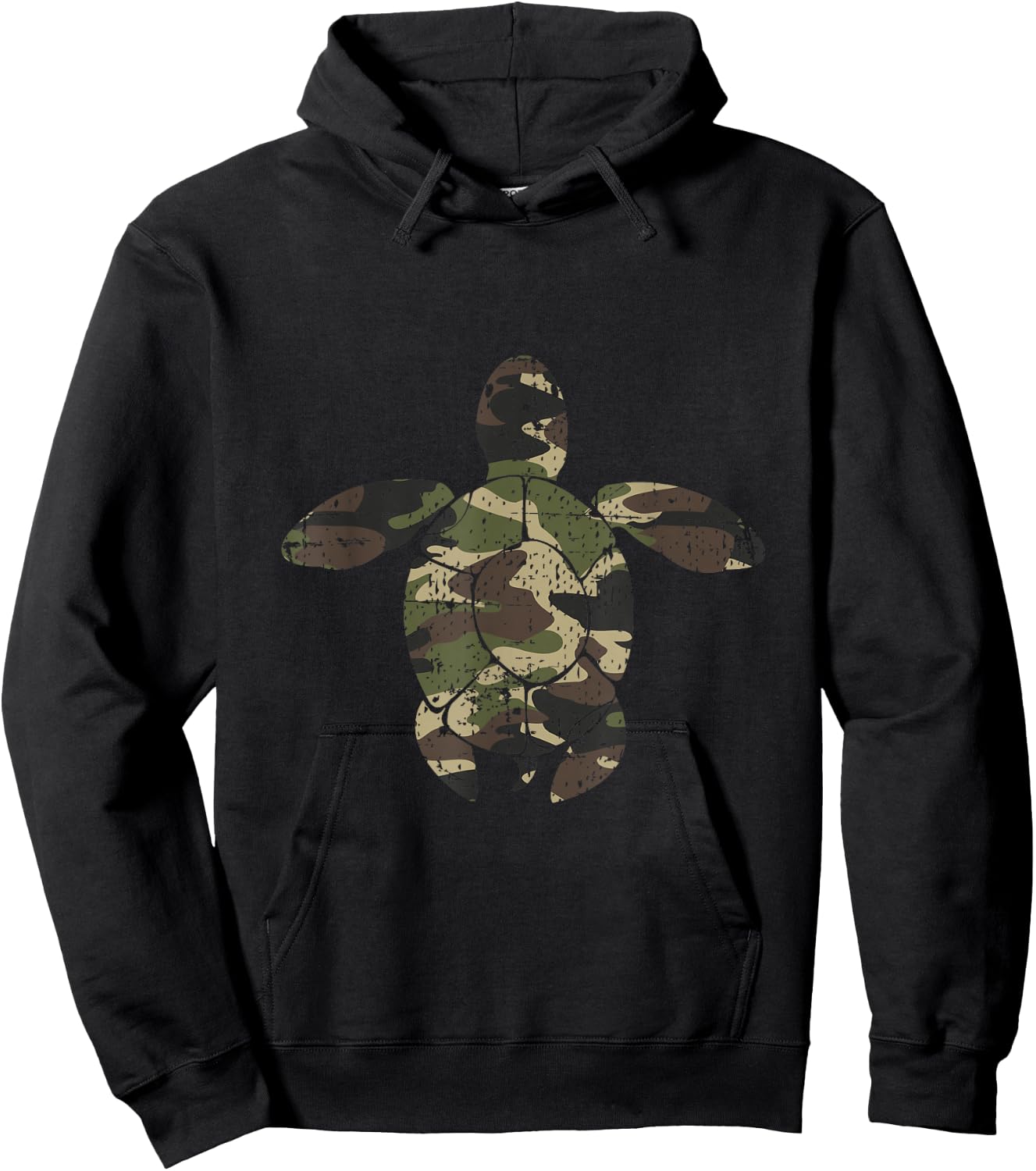Camo Print Sea Turtle Shirt Hoodie - Hoodie | Black