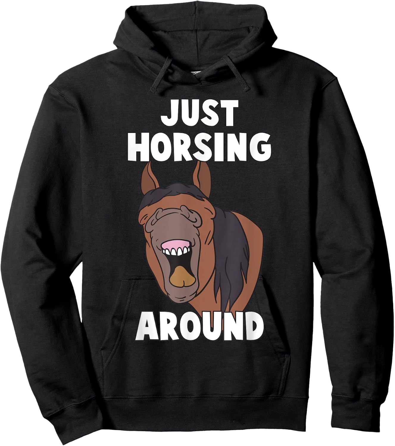 Just Horsing Around Funny Playing Horses Horse Pony Lover Hoodie - Hoodie | Black