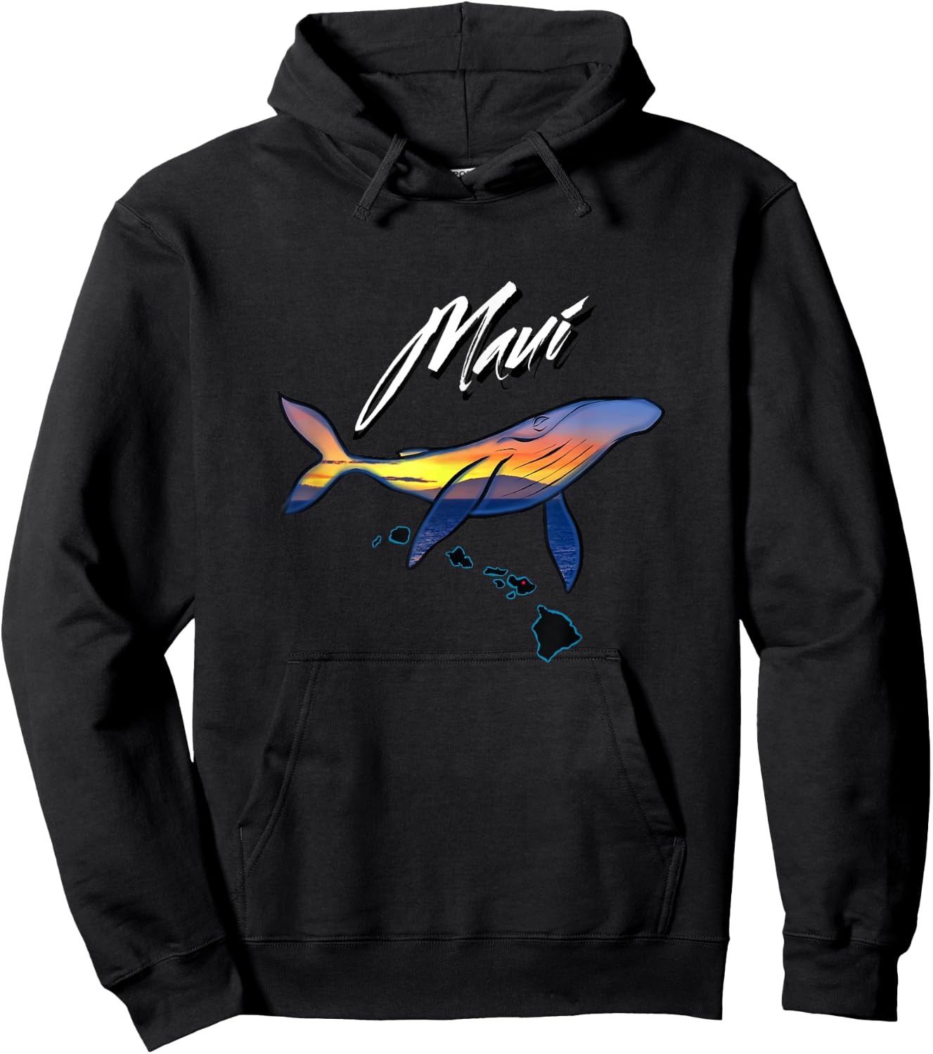 Maui Humpback Whale Hoodie - Hoodie | Black
