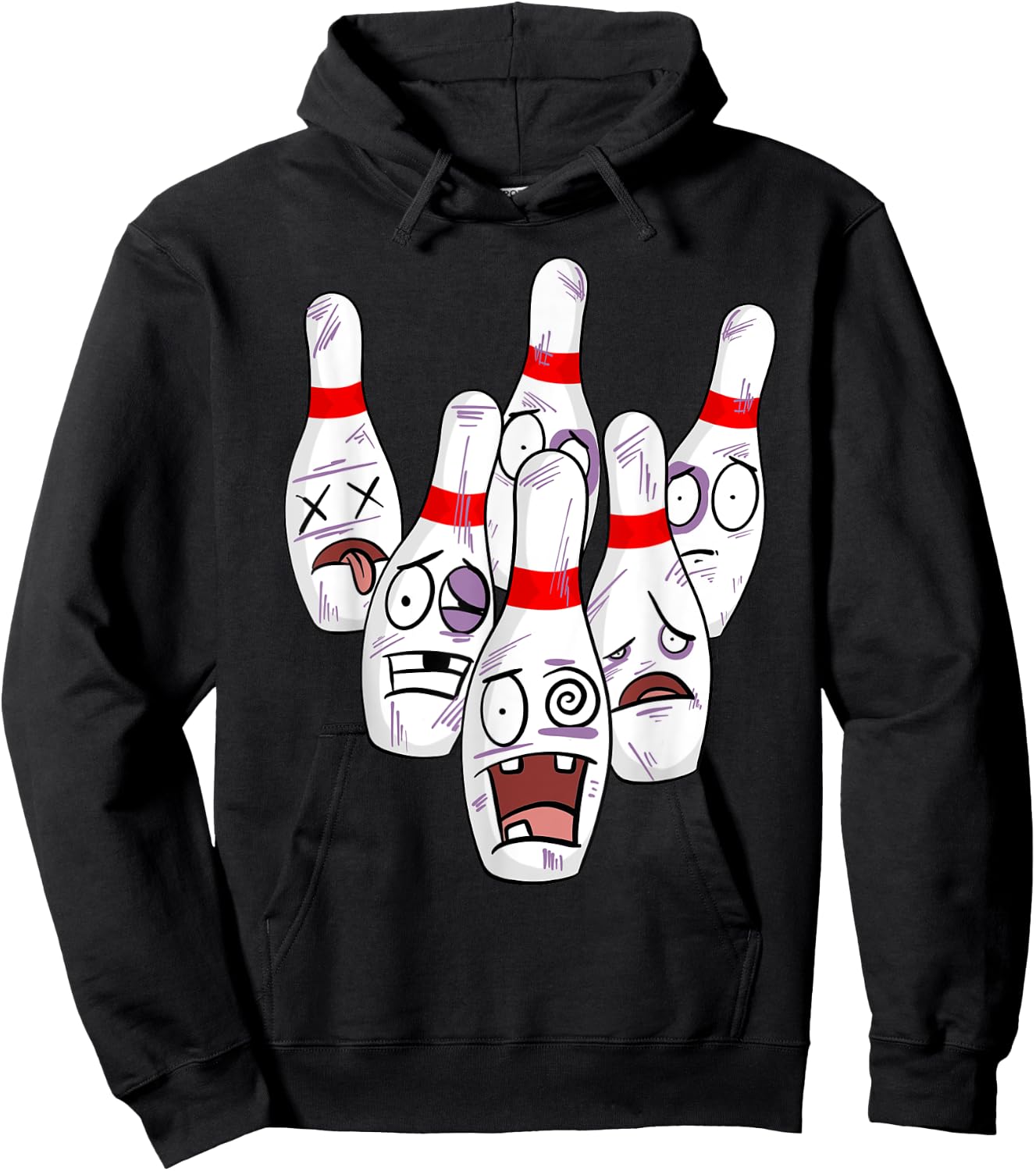 Funny Bowling Pins Novelty | Cute Bowler Gift Women Hoodie - Hoodie | Black