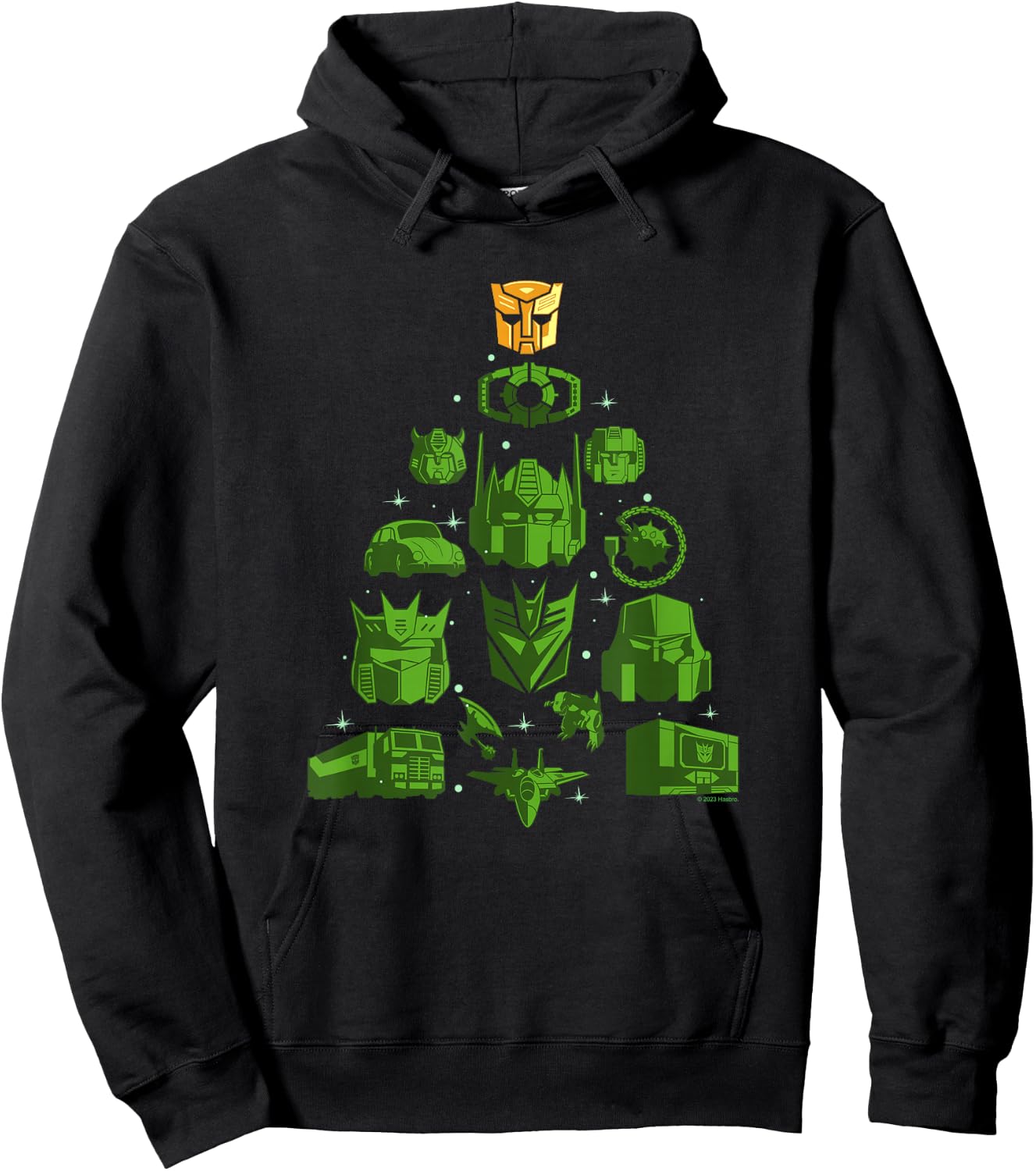 Transformers Christmas Vintage Autobot Christmas Tree Stack Hoodie - Hoodie | Black