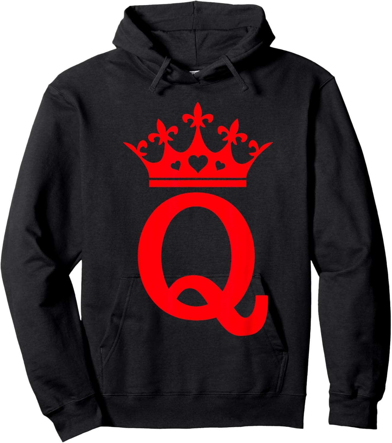 Queen Hearts Halloween Costume - Valentines Queen of Hearts Hoodie - Hoodie | Black