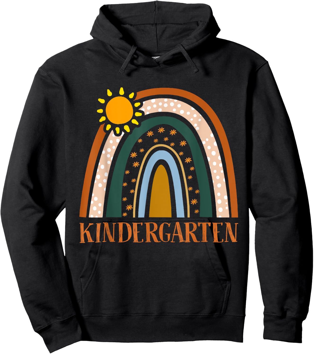 Kindergarten Teacher Students Rainbow Back School Cute Gift Hoodie - Hoodie | Black