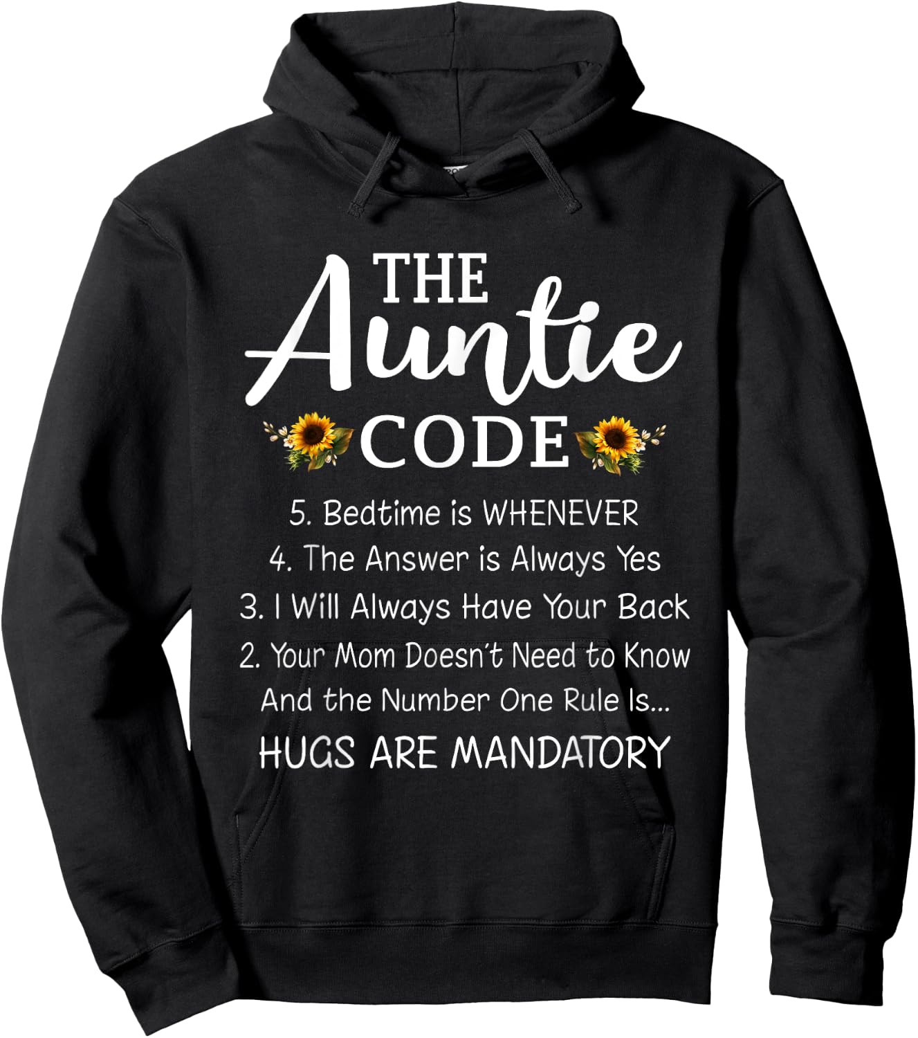 Funny Family Matching Gifts For Aunt The Auntie Code Hoodie - Hoodie | Black